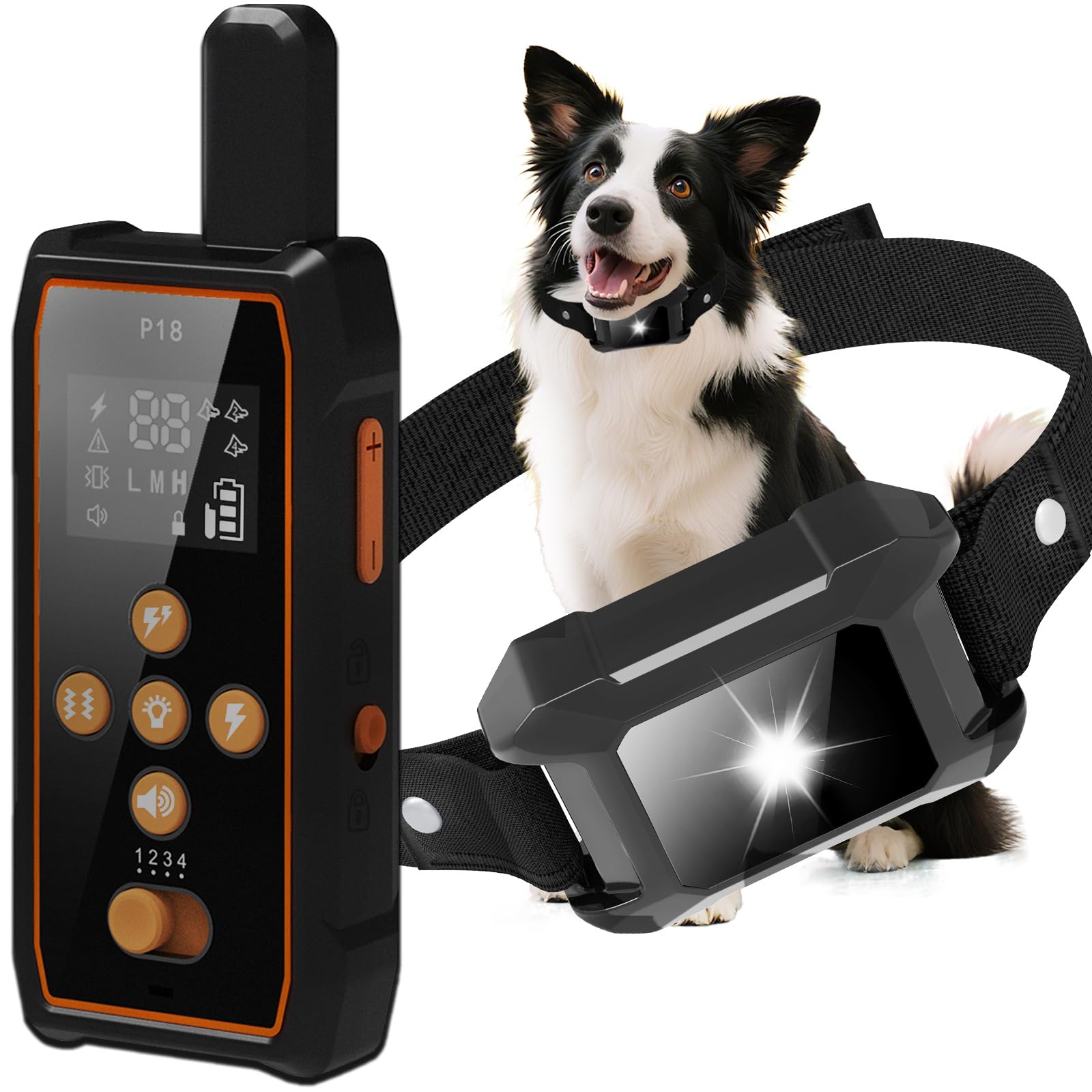 Dog Training Collar With Remote 3600Ft - Shock Collar For Barking Control, 4 Modes(Beep/Vibe/Static), Ipx7 Waterproof For Swimmi
