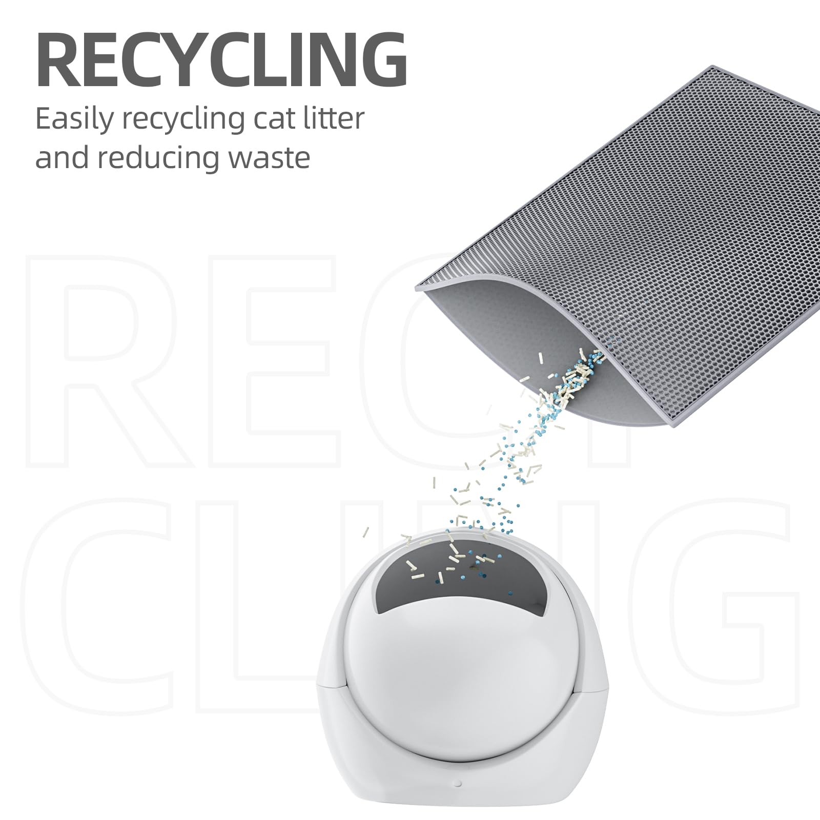 Esthello Cat Litter Mat, Cat Litter Trapping Mat, Honeycomb Double Layer Design, Easy To Clean,Washable (24 X 15 Gray