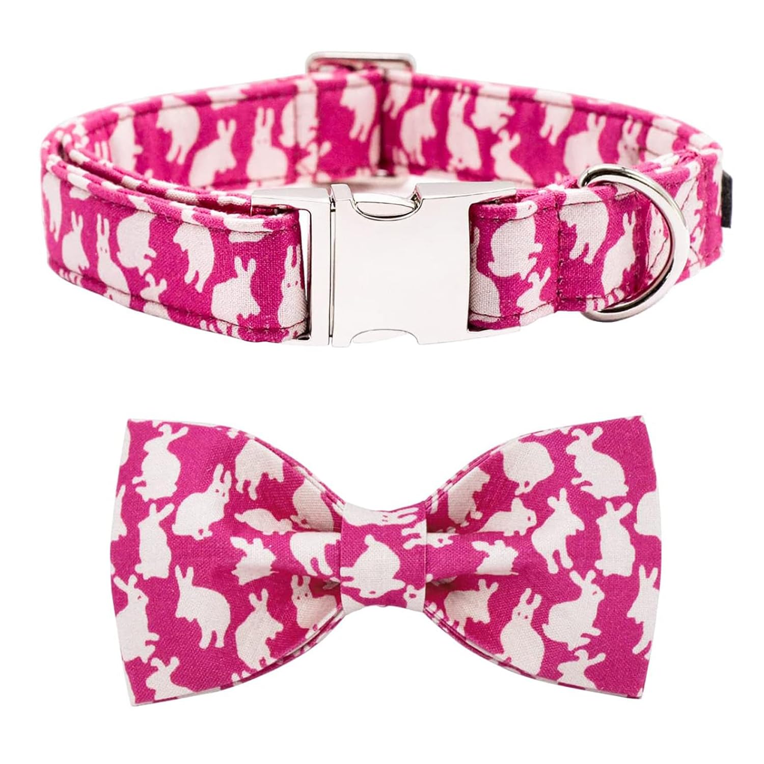 Maca Bates Easter Day Dog Collar With Bow Bowtie Bunny Dogs Bow Tie Collars Breakaway Soft Cute Adjustable Pink Collor Easters R