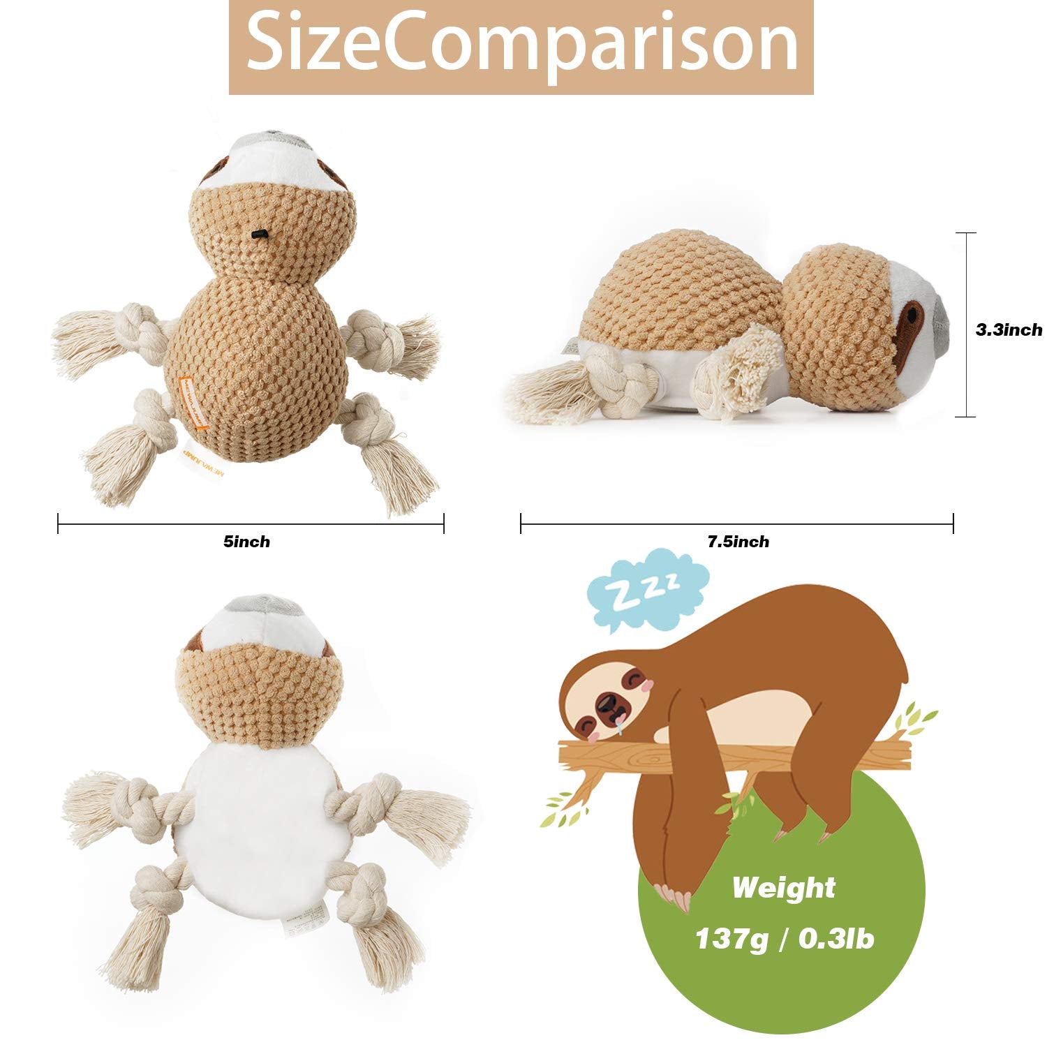 Mewajump Plush Dog Toys,Squeaky Dog Toys For Small Dog,Interactive Dog Toys Dog Chew Toys With Squeakers,Cute Soft Puppy Toys Fo