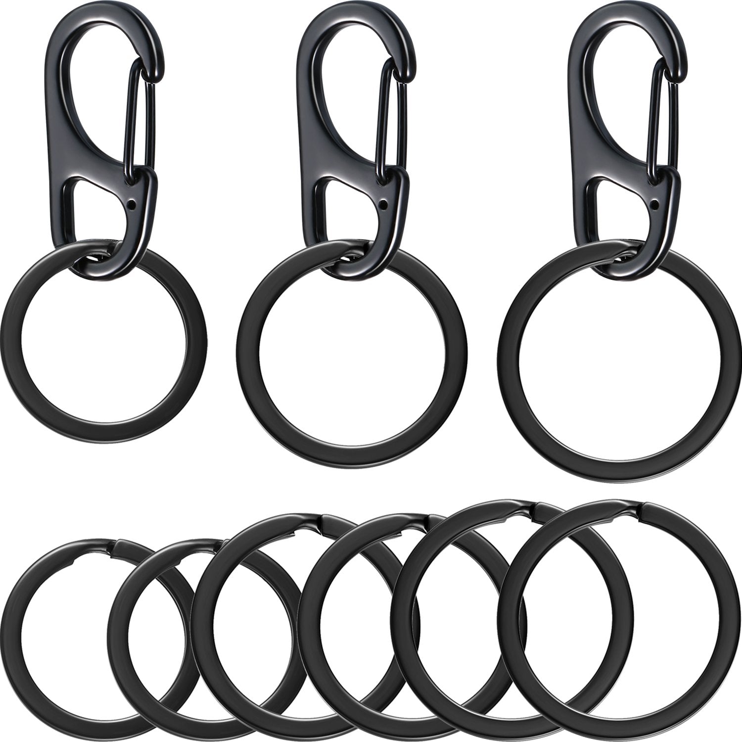 12 Pieces Dog Tag Clips Pet Tag Rings ID Holder for Dogs and Cats, 3 Sizes