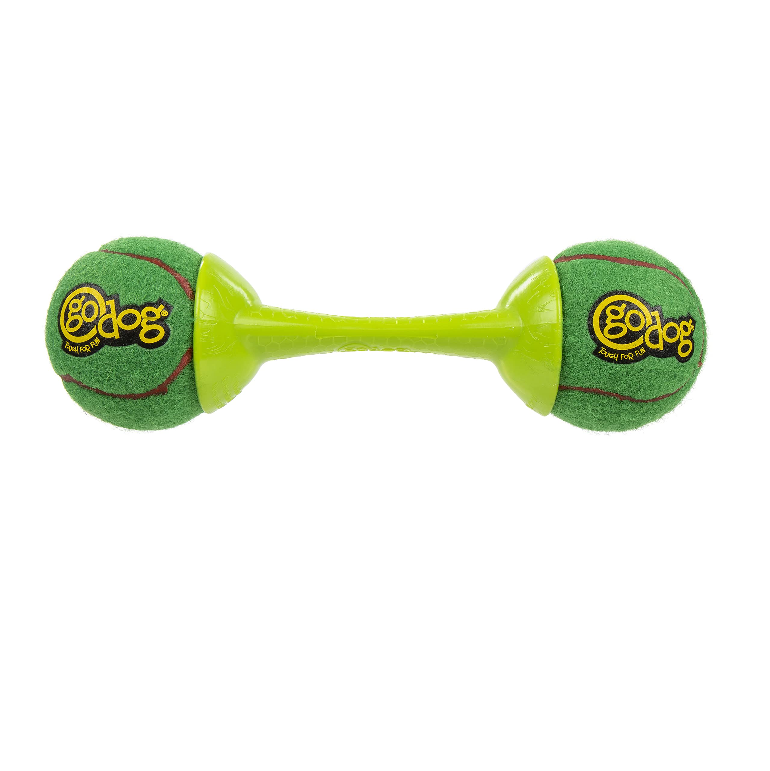 Godog Holiday Collection Gobone Double-Sided Tennis Ball Bone Dog Toy - Green/Red, Large