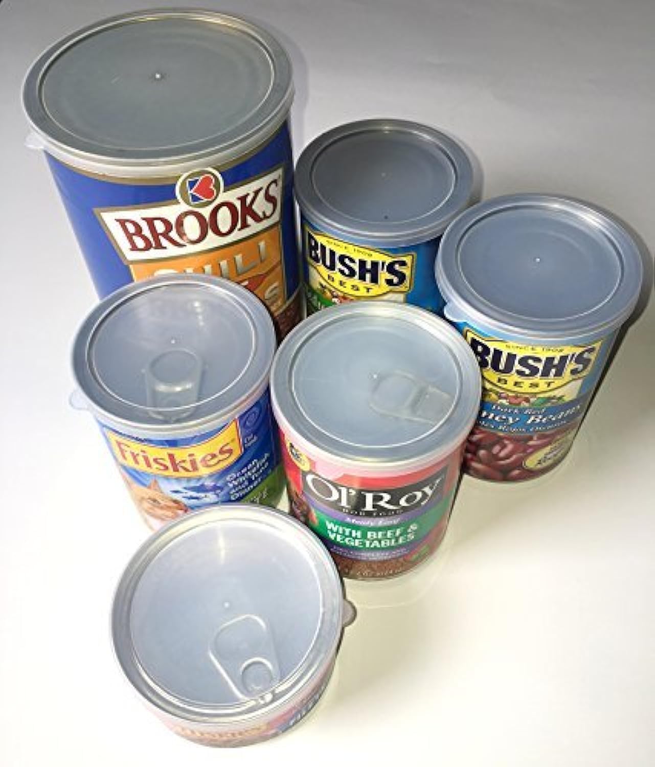 12pc BPA-Free ALAZCO Can Covers - 2 Large 2 Medium 8 small Plastic Tight Seal Lids For Canned Goods or Pet Dog Cat Food Food Sav