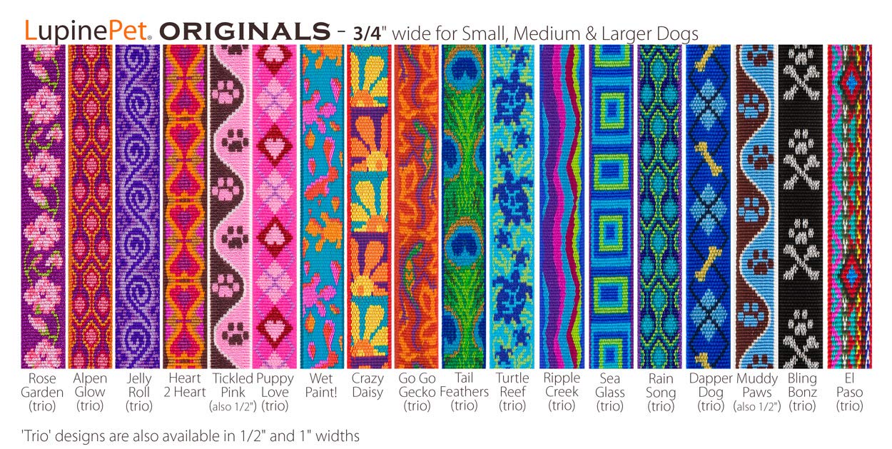 Lupinepet Originals 3/4' Puppy Love 11' Training Tab/Leash For Medium And Larger Dogs