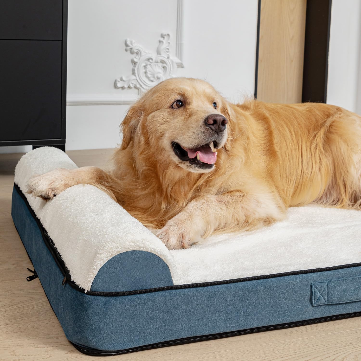 Replacement Dog Bed Covers With Soft Plush Fabric And Built-In Orthopedic Pillow, 30X20X3 Inches, Cover Only With Pillow Cushion