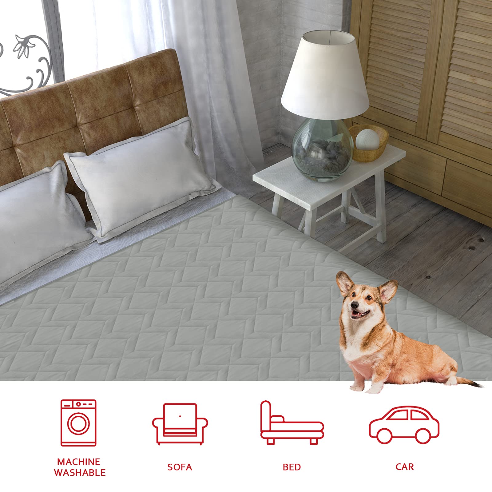 Waterproof Dog Bed Cover Pet Blanket Sofa with Non-Skid Bottom, Couch Cover for Dogs, Mattress Protector Furniture Protector(86'