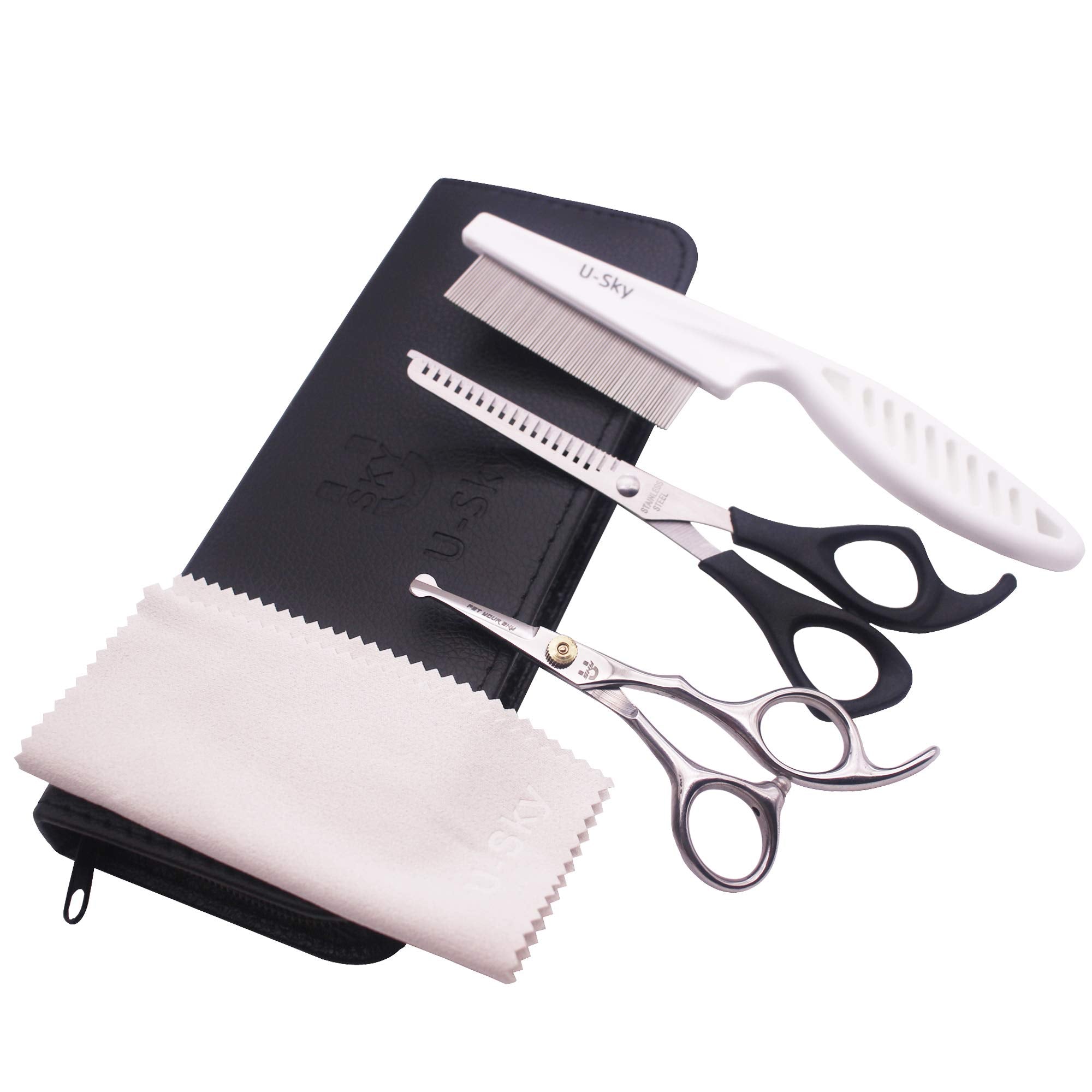 U-Sky Professional Small Round Blunt Tip Dog Grooming Scissors For Paws, Face, Foot Pad, Nose, Ear