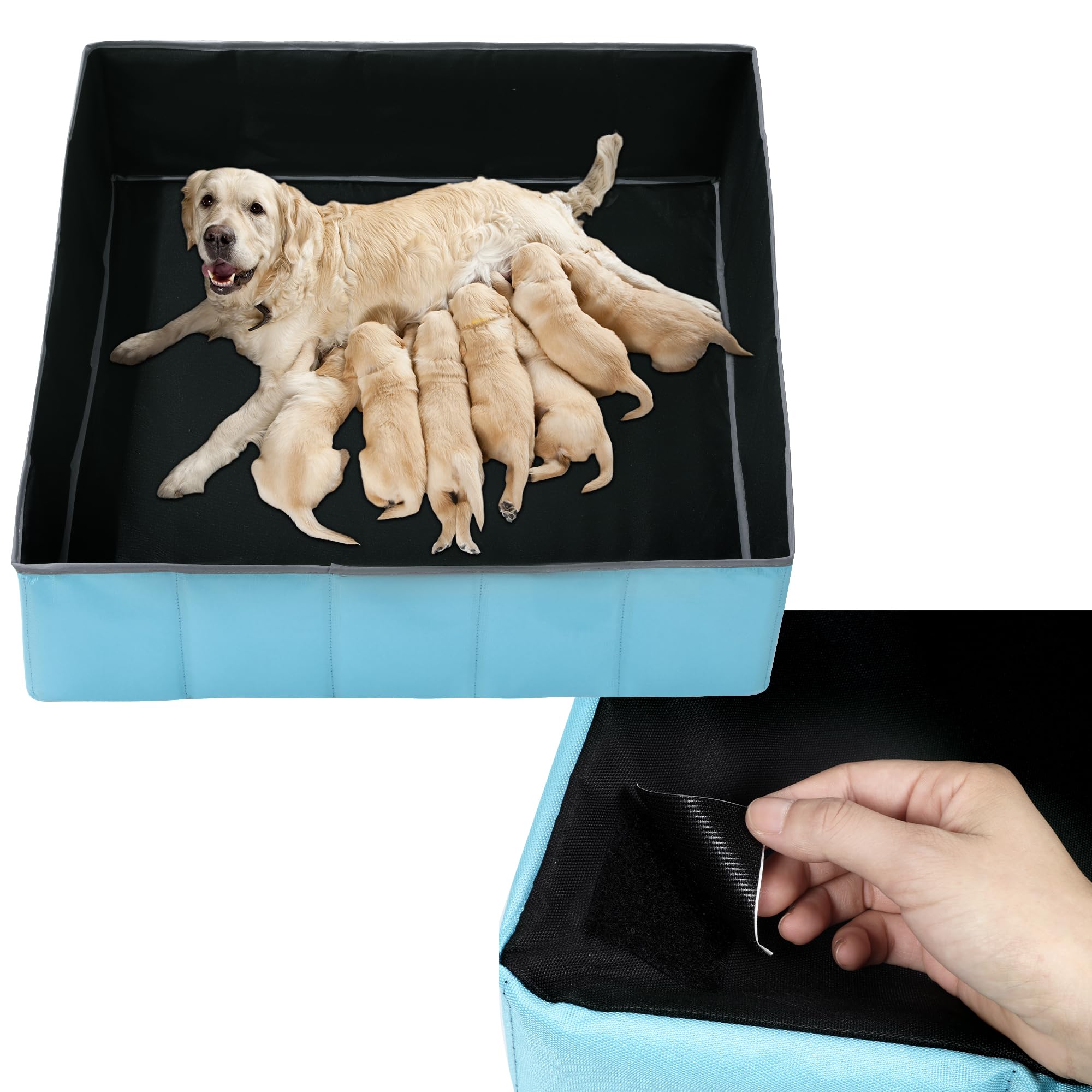Balapet Whelping Box For Dogs And Puppies,Foldable &Portable Whelping Pen, Puppy Playpen Dog Birthing Whelping Supplies