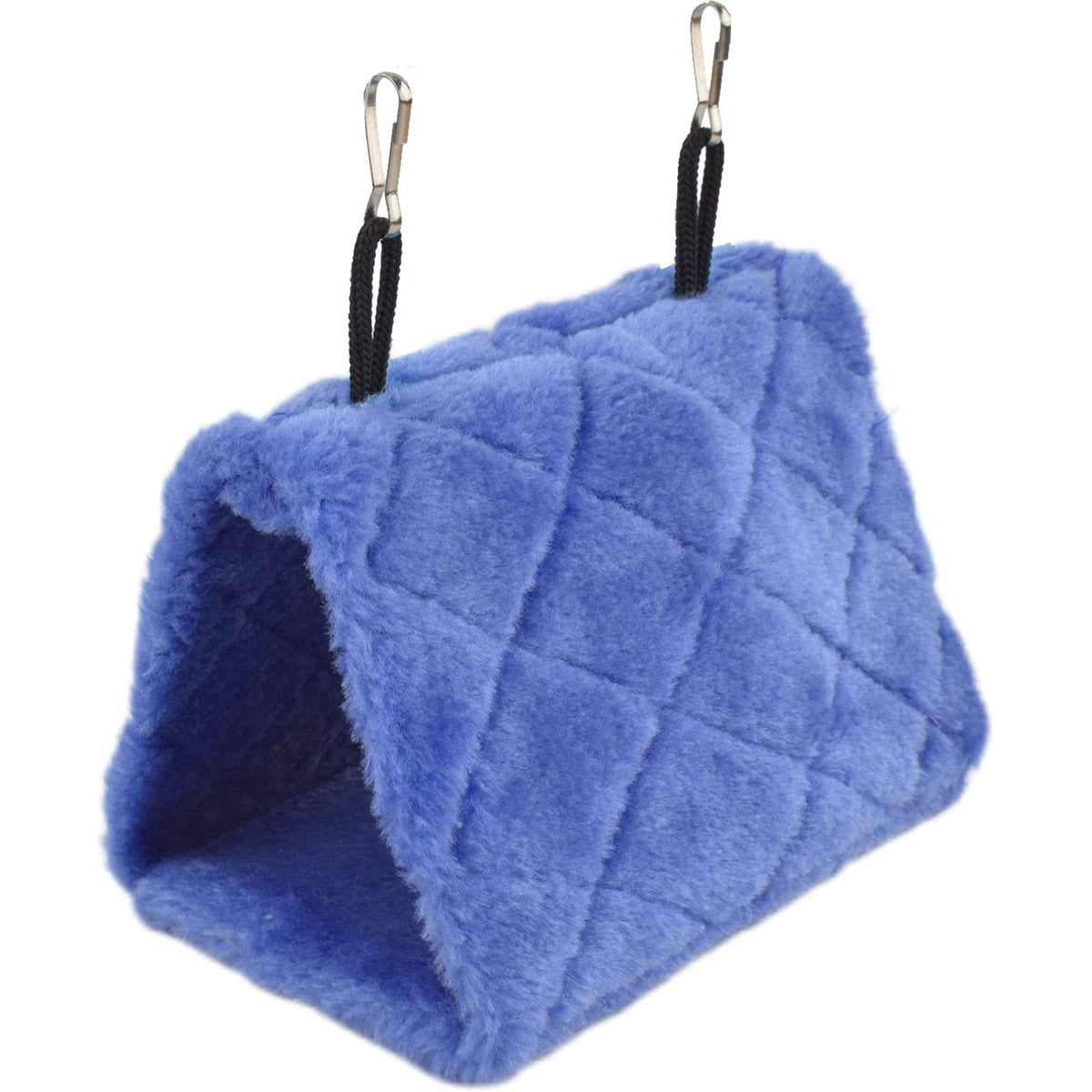 Cdycam Pet Bird Nest Hammock Hanging Cave Cage Plush Snuggle Happy Hut Tent Bed, Deep Blue (Medium)