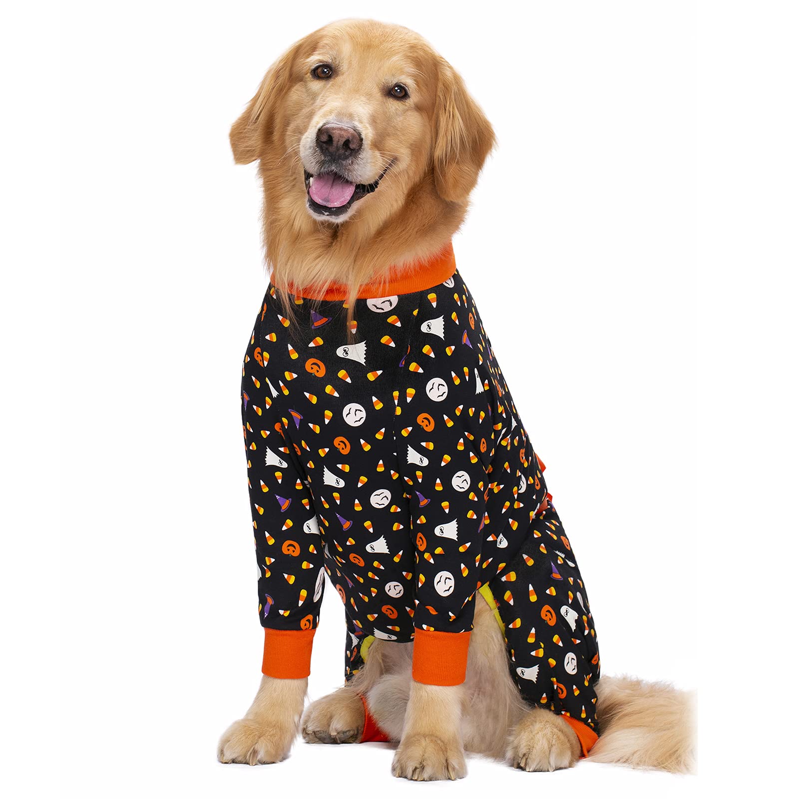 Halloween Dog Pajamas For Large Medium Dogs,Dog Costumes Clothes Dog Onesies Shirt,Stretchable Dog Pajamas Onesie Dog Apparel Dog Pjs Dog Jumpsuit Clothes Apparel Dog Recovery Suit