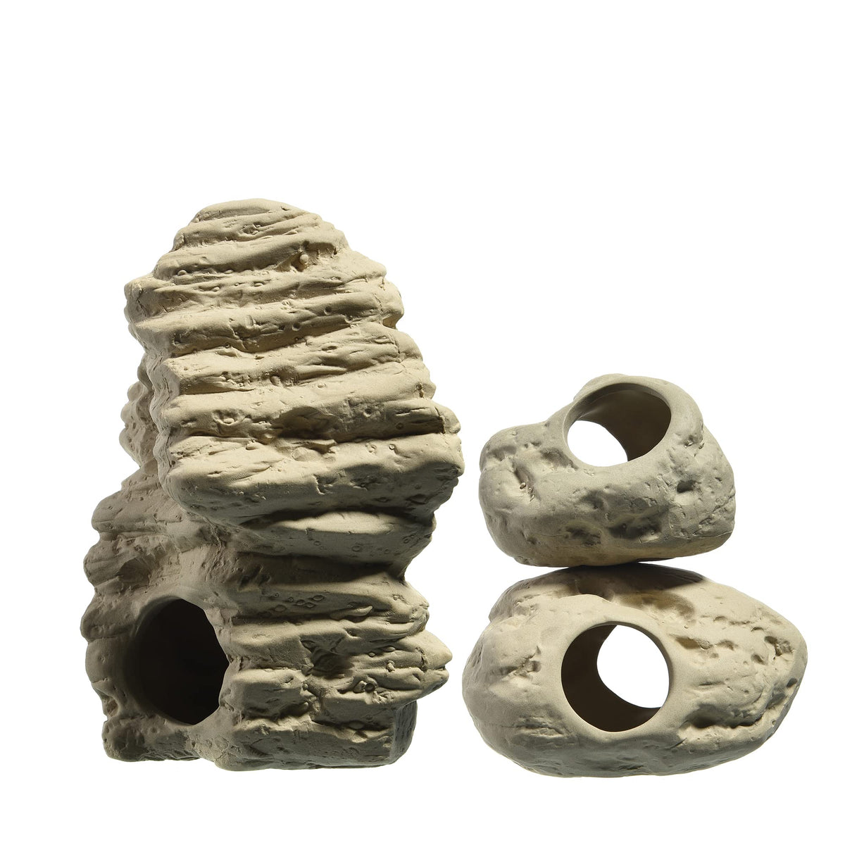 Alegi Aquarium Decoration Rock Caves, Betta Fish Tank Accessories Hideout, Cichlid Stackable Cave Hiding (Small & Medium & Large