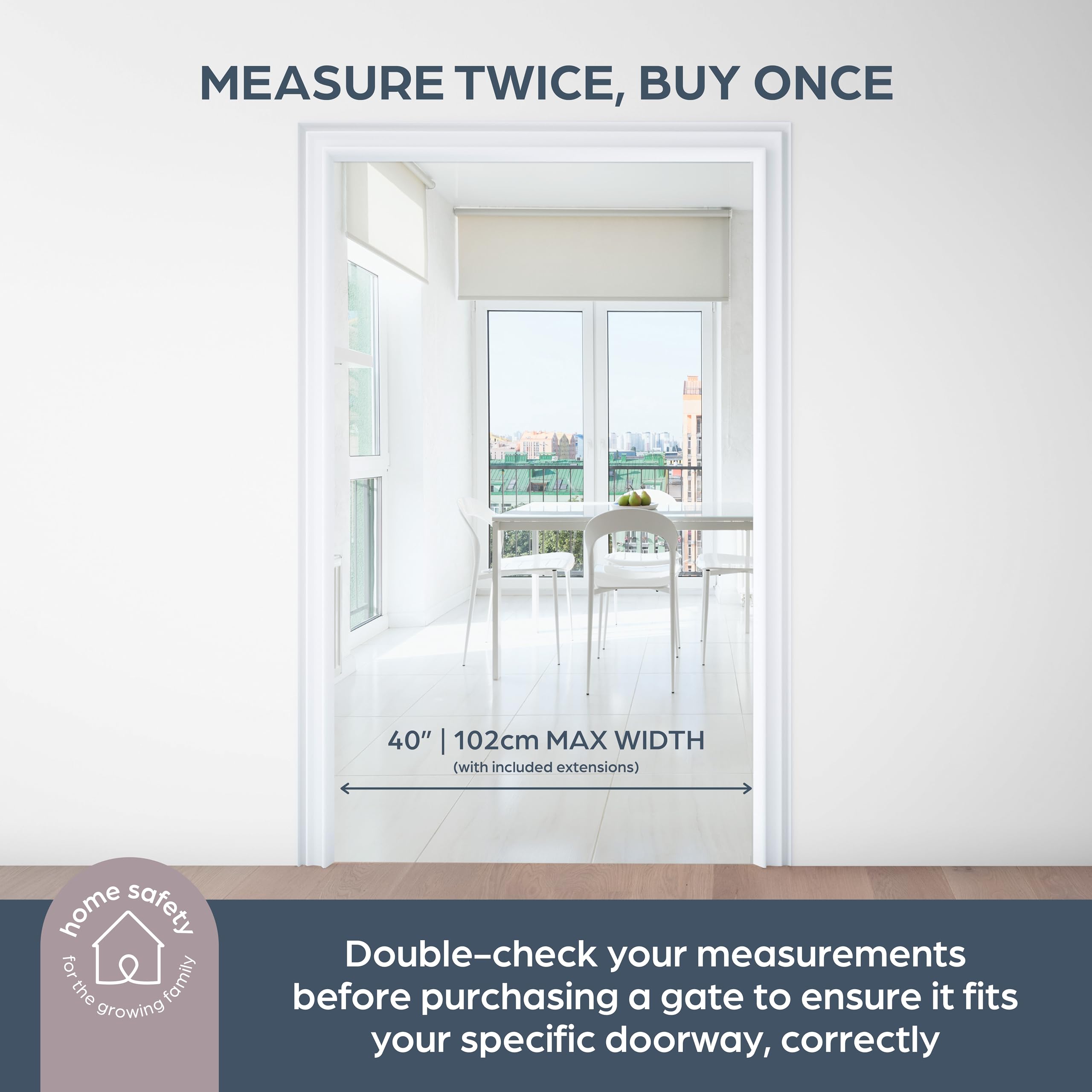 Dreambaby Ava 29.5''-40'' Extra Wide Baby Gate for Stairs, Doorways, and Hallways - Easy to Install - White Dog Gate