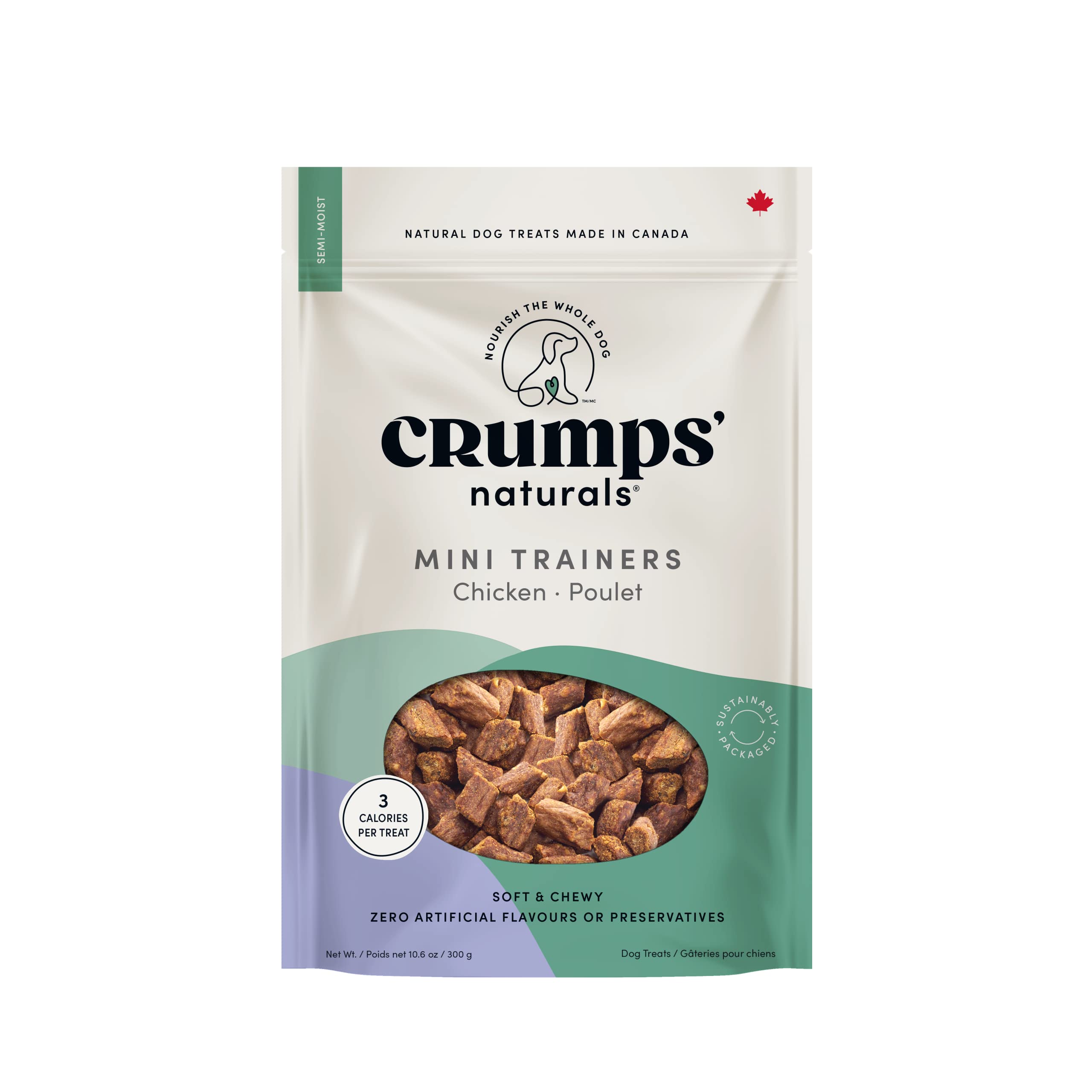 Crumps' Naturals Semi Moist Chicken Mini Trainers 10.6Oz /3000G, Brown (Mt-C-250)