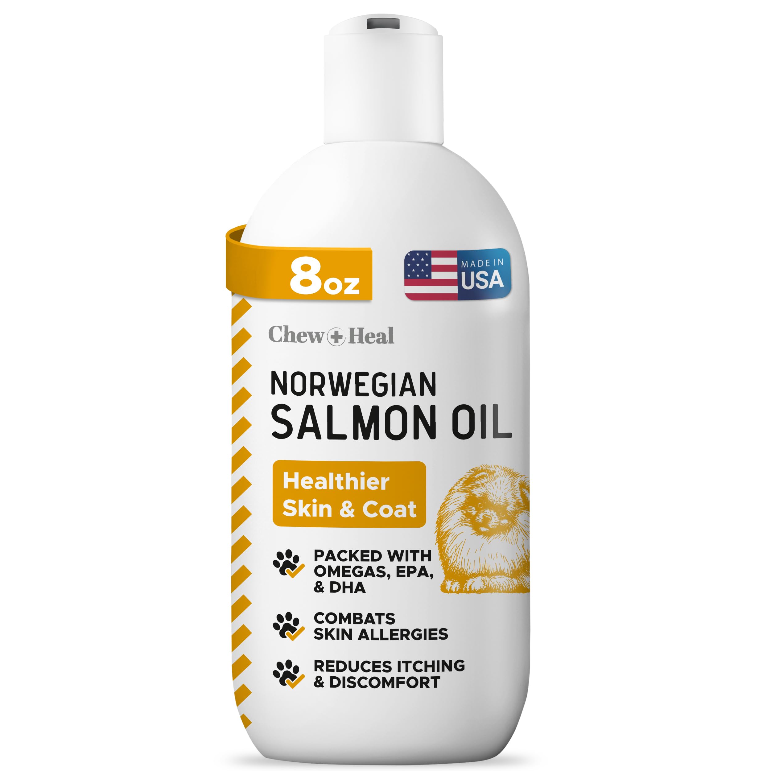 Salmon Oil for Dogs - Premium Fish Oil for Skin and Coat Health - Omega 3 Supplement - Supports Itchy Skin - 8 oz Liquid - Norwe