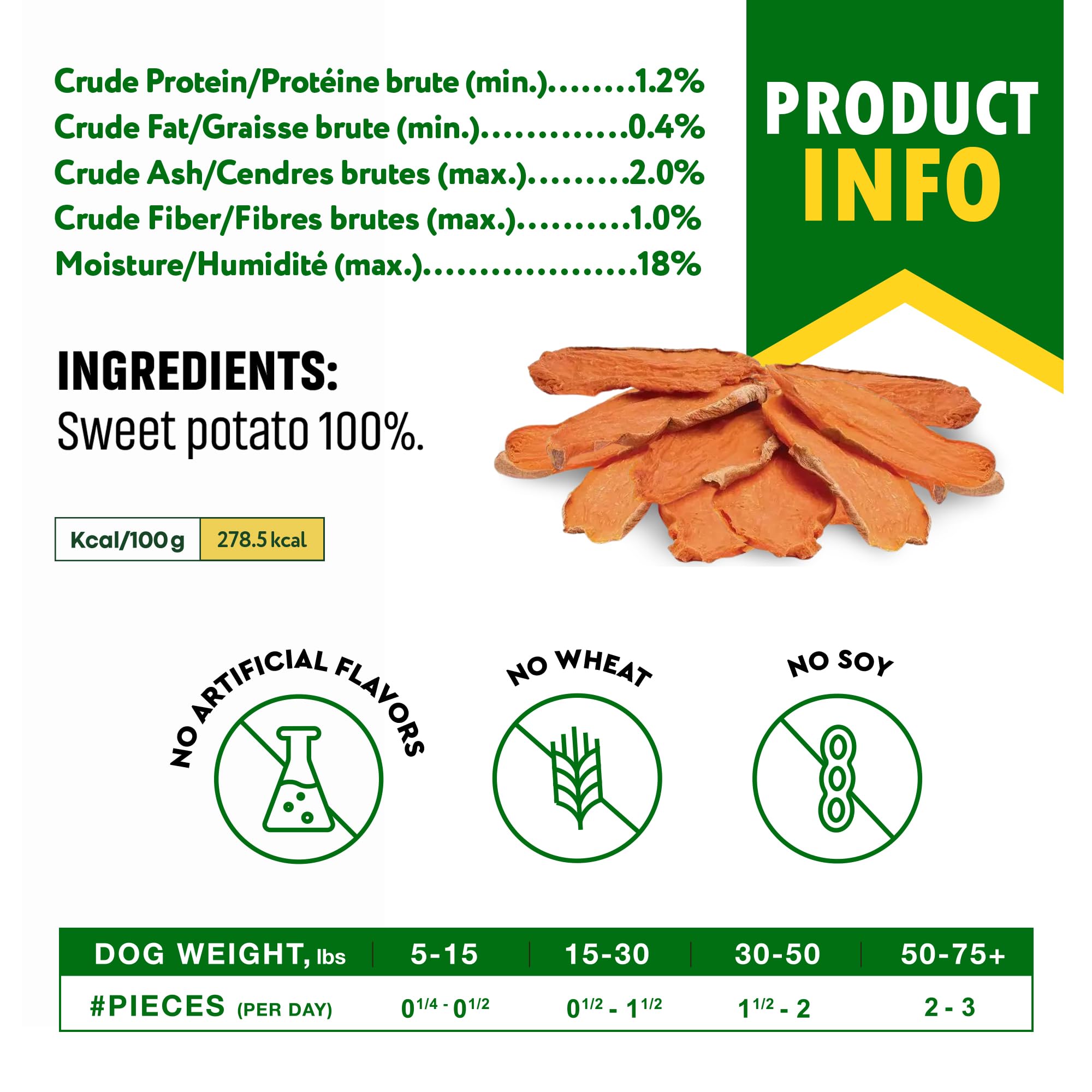 Dog Treats Sweet Potato Chips 11 oz - All Natural Pet Snack Chews - Grain Free & Human Grade Dried Snacks in Bulk - Best Jerky f