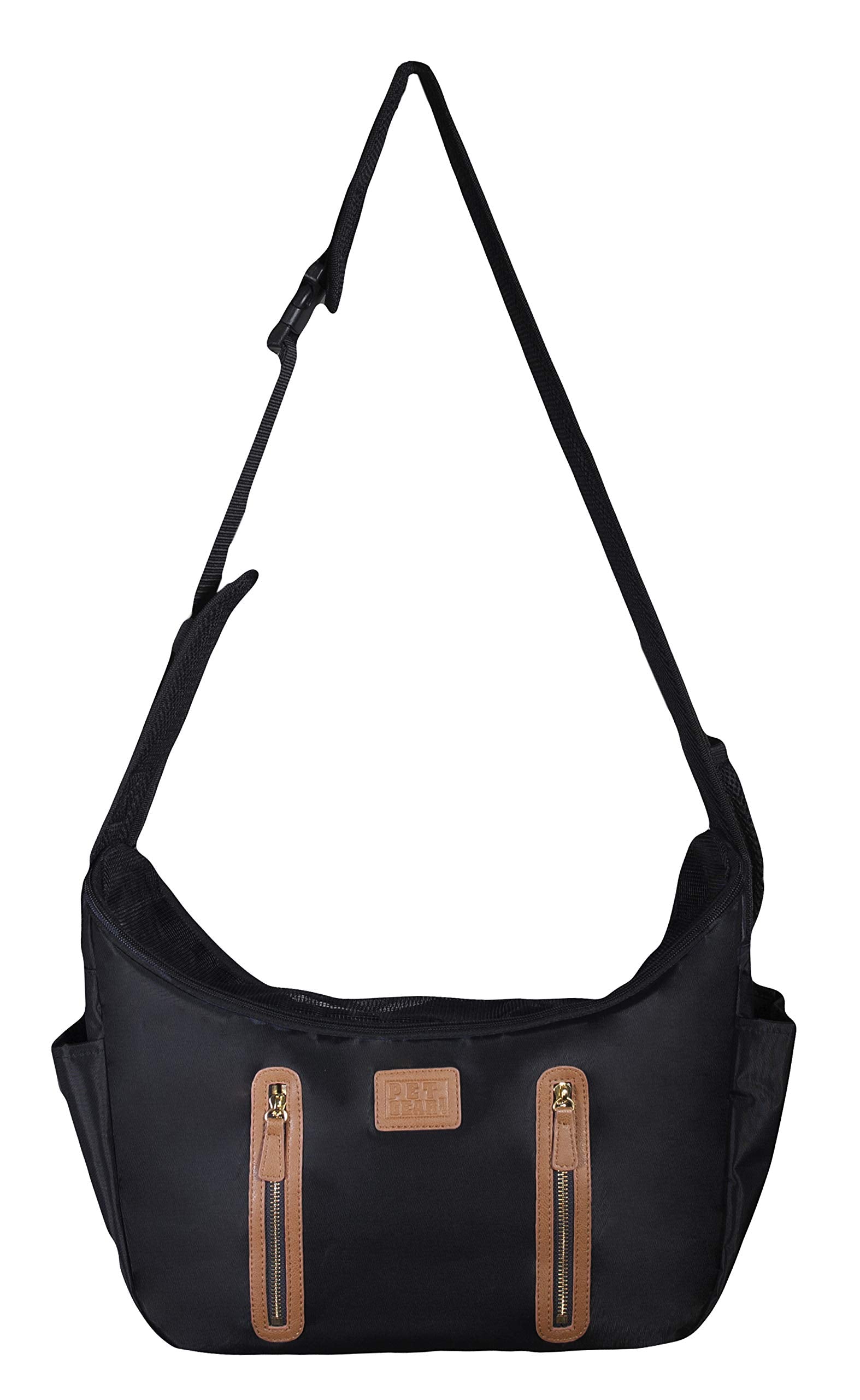 Pet Gear Tote/Sling Carrier For Cats/Dogs, Storage Pocket, Removable Washable Liner, Zippered Top And Mesh Windows, Onyx