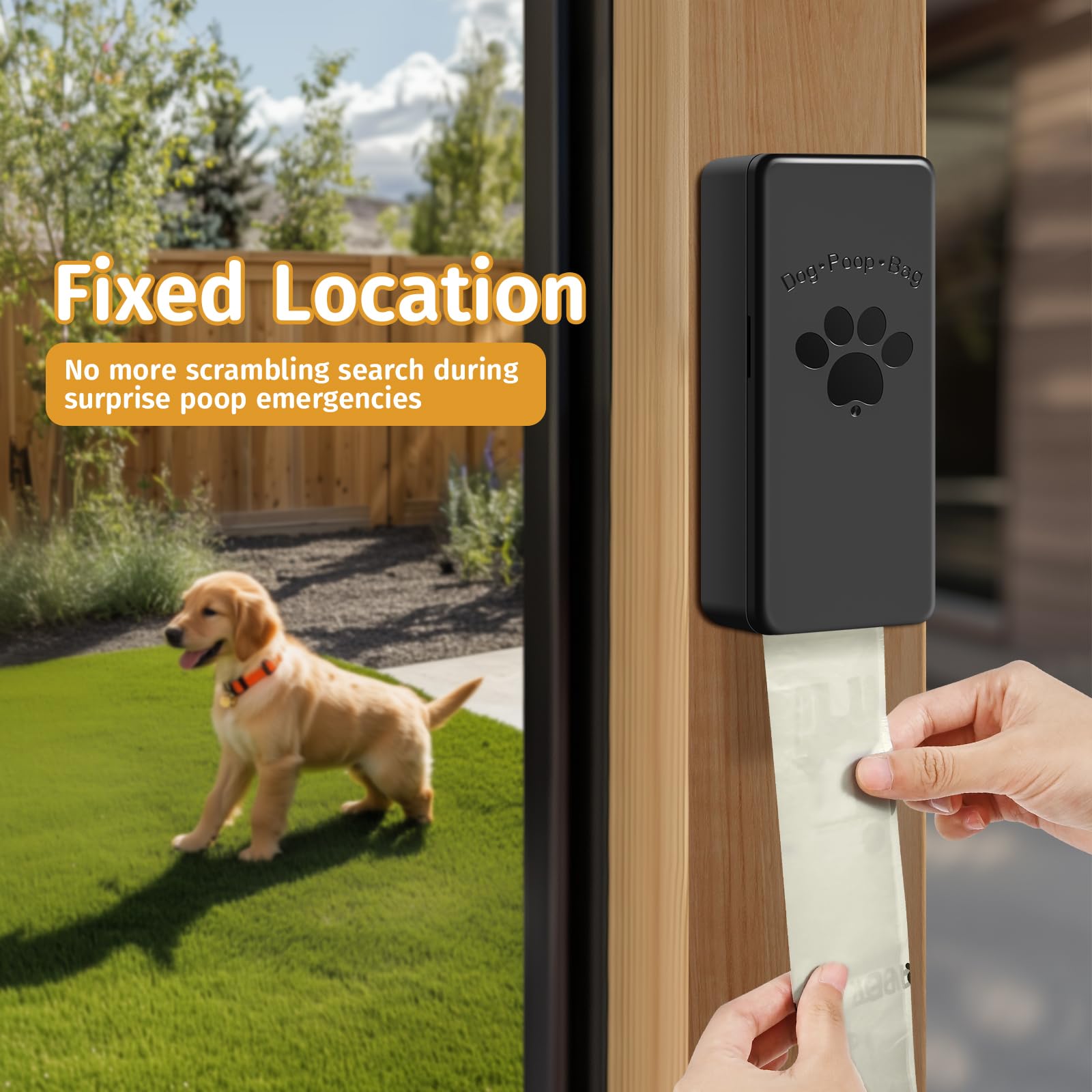 Qeerable Dog Poop Bag Dispenser, Wall-Mounted Dog Bag Dispenser Outdoor Or Indoor For Doggy And Pets, Black Dog Poop Bag Holder