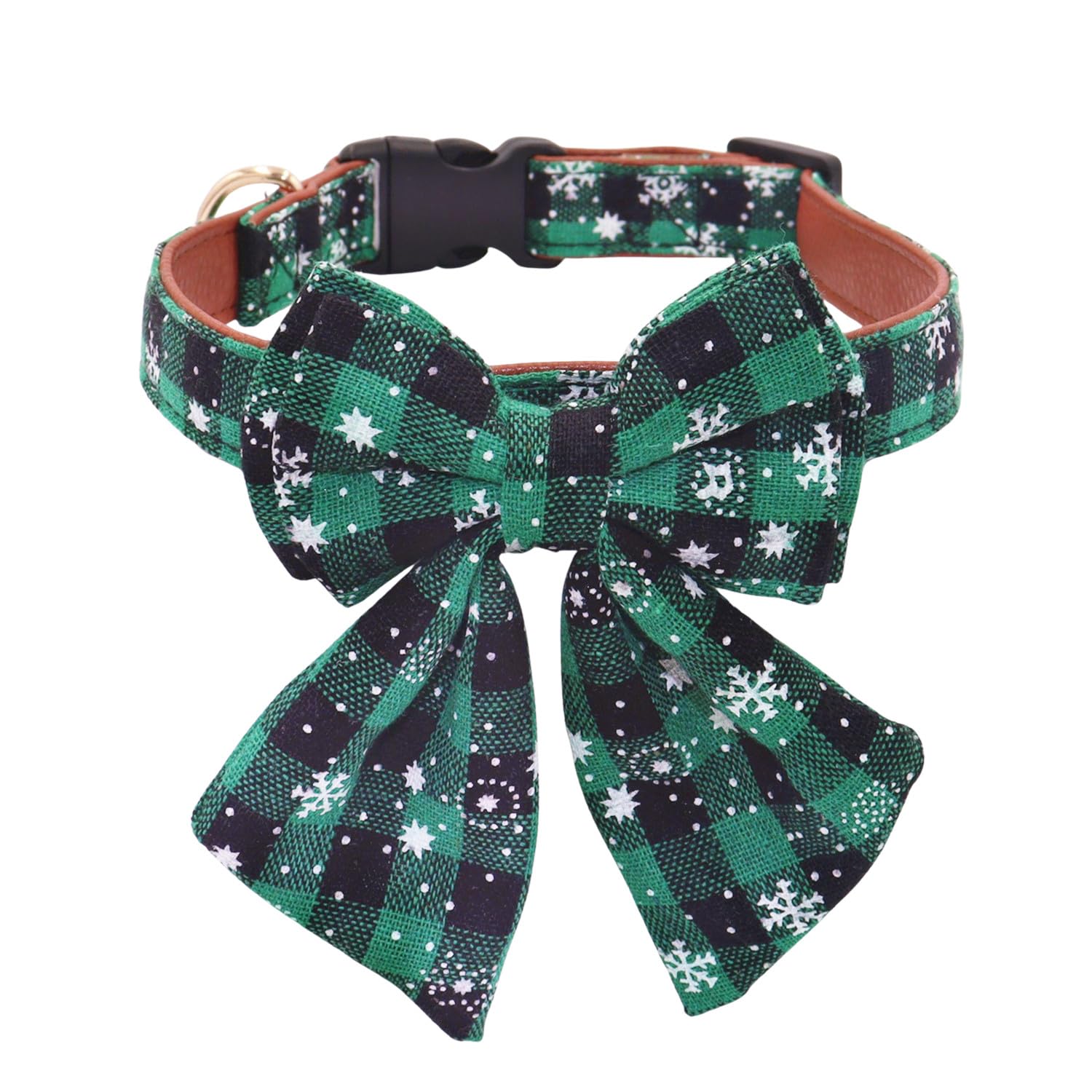 Thain Christmas Dog Collar With Style Bow, Quick Release Plastic Buckle Adjustable Cotton Red Bowtie Dog Christmas Collars For L