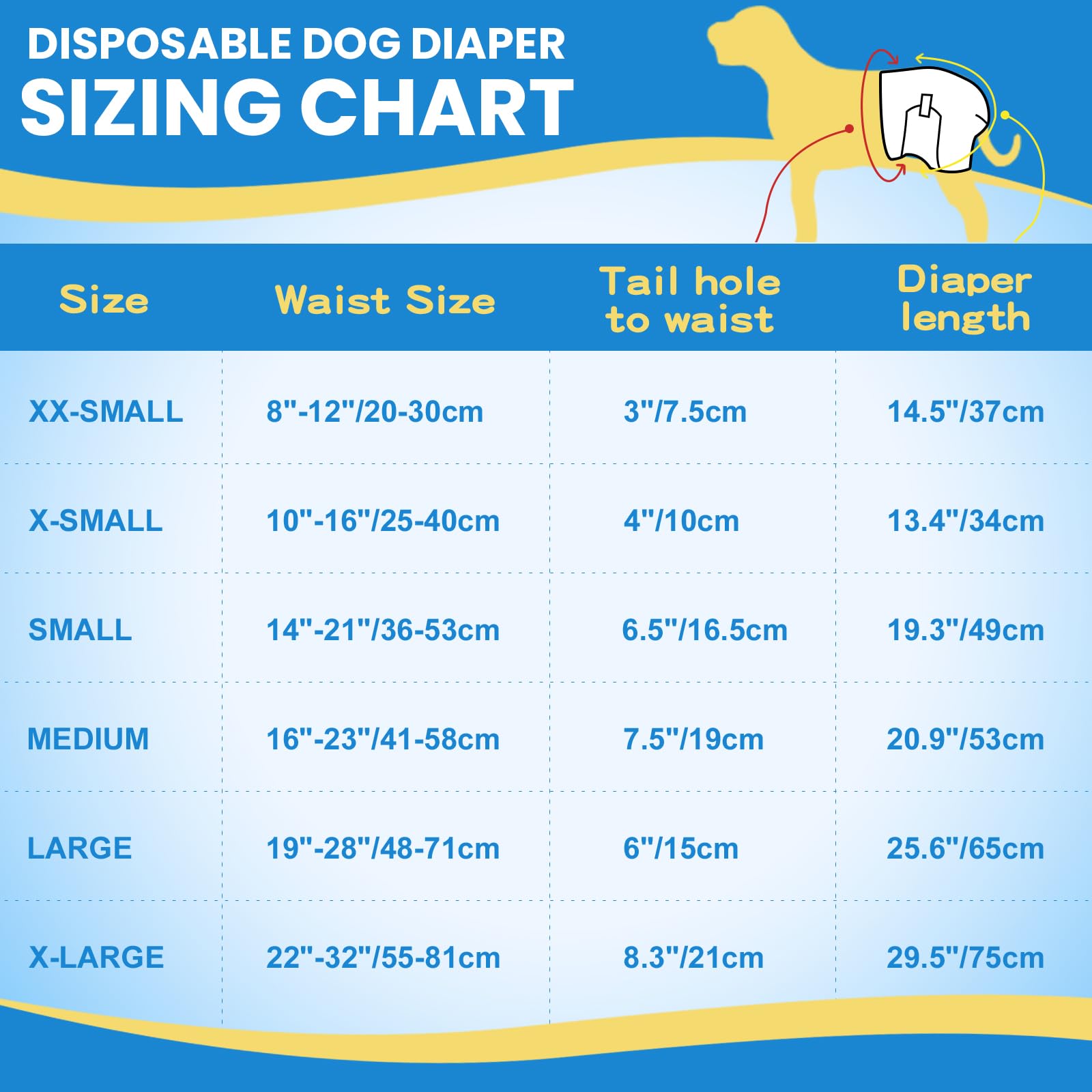 Immcute Female Dog Diapers 30 Count, X-Large, Super Absorbent Disposable Dog Diapers Female With Flash Dry & Leakproof, Doggie D