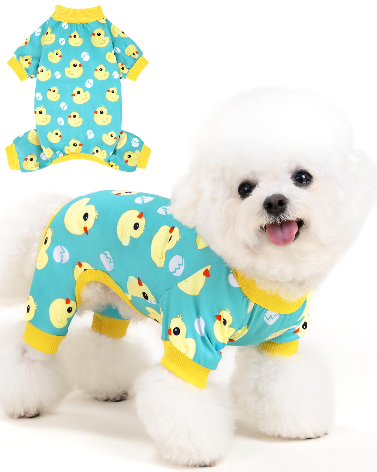 Xpudac Dog Pajamas Soft Stretchy Dog Clothes For Small Medium Dogs Pet Jumpsuit Cat Apparel-Xs