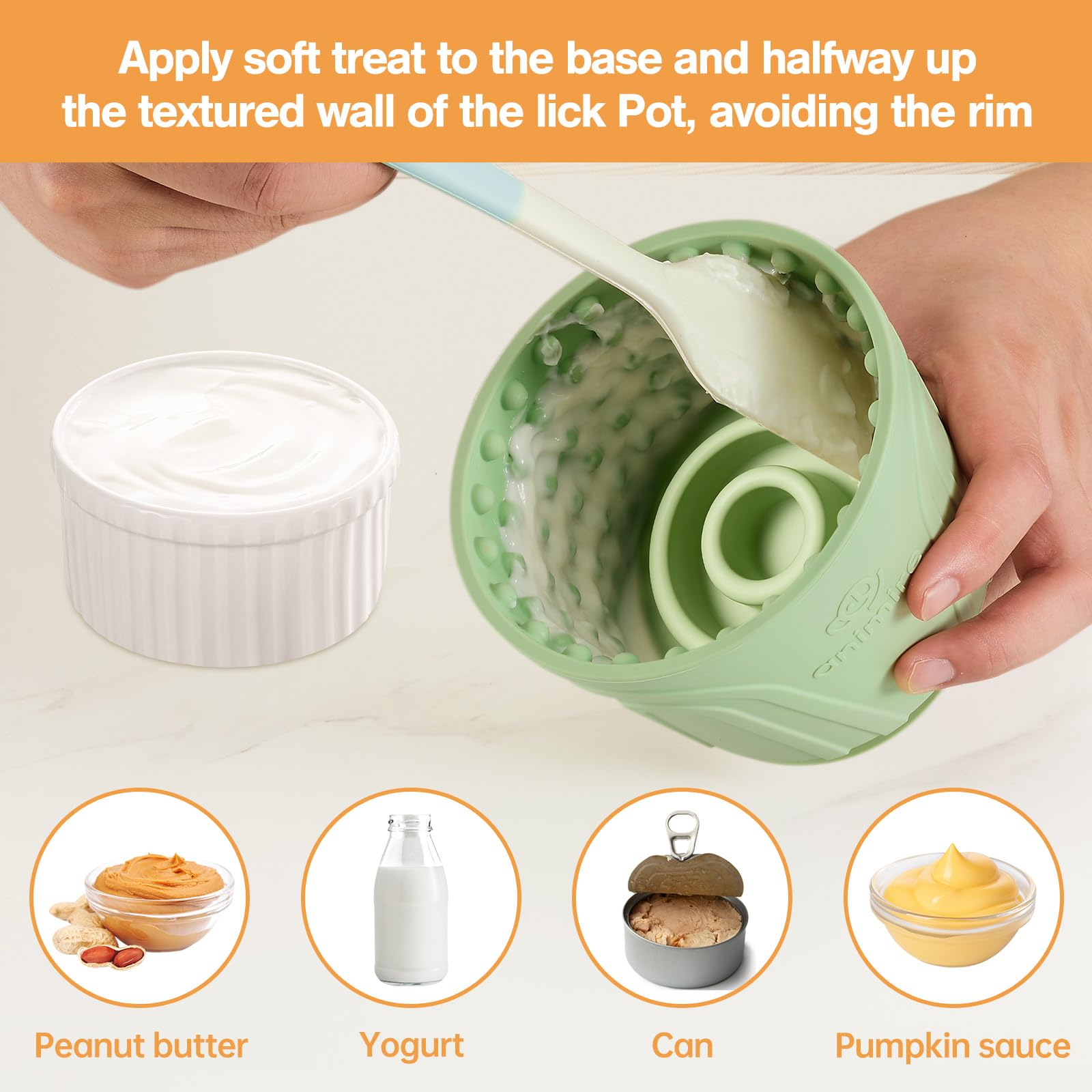 Animire Dog Slow Feeder Lick Bowl, Anxiety Relief Dog Licking Mat Treat Dispenser, Non-Slip Anti-Choking Slow Eating Dog Lick Bo