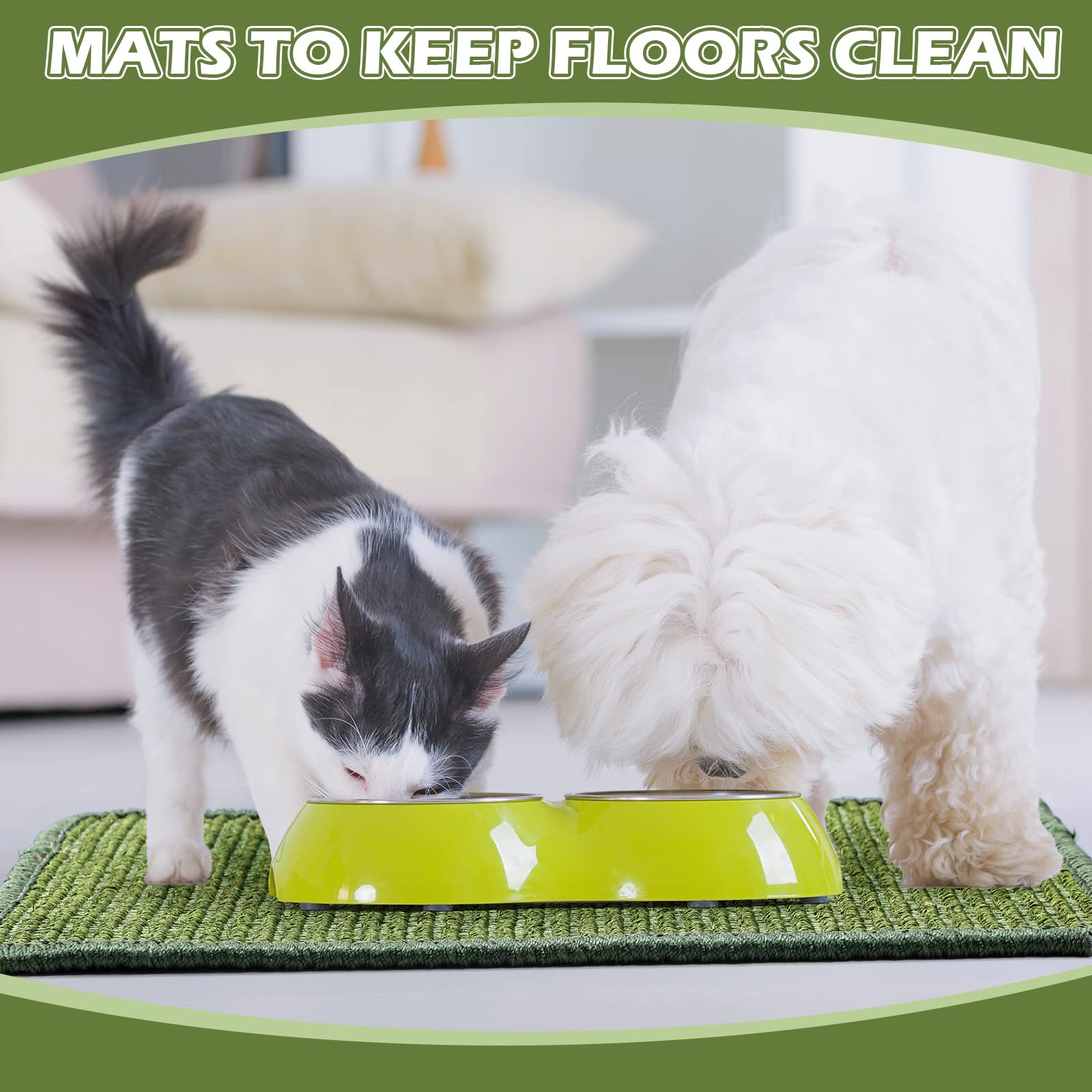 4 Pcs Cat Scratcher Mat Sisal Cats Scratch Mats Horizontal Cat Floor Scratching Pad Rug Sisal Fabric Cat Scratch Mat For Protecting Carpets Sofas And Cat Grinding Claws Green 11.8' X 15.7'