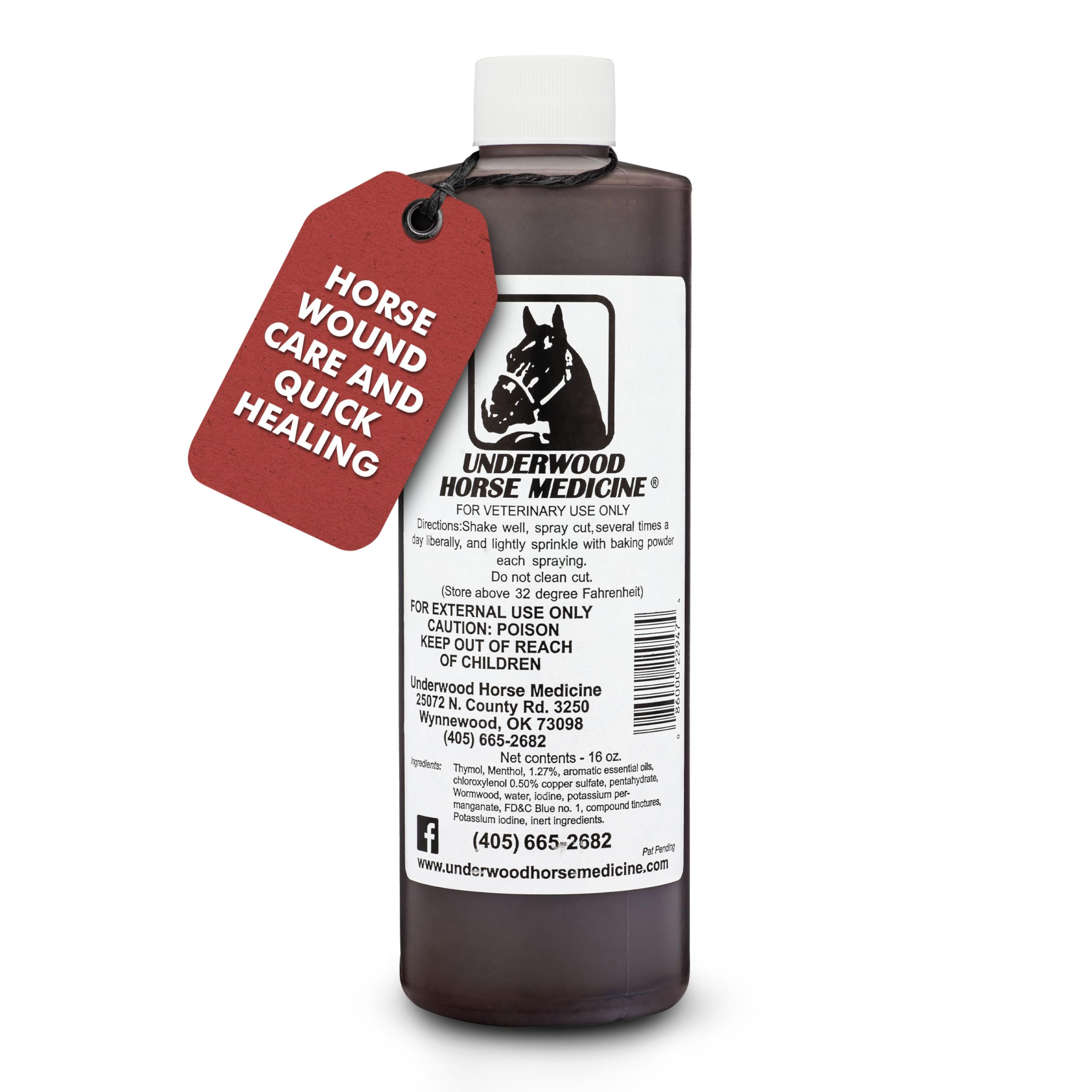 Underwood Topical Horse Care Wound Spray - 16oz Refill Horse Wound Care Horse Essentials for Quick Healing of Cuts - Horse First