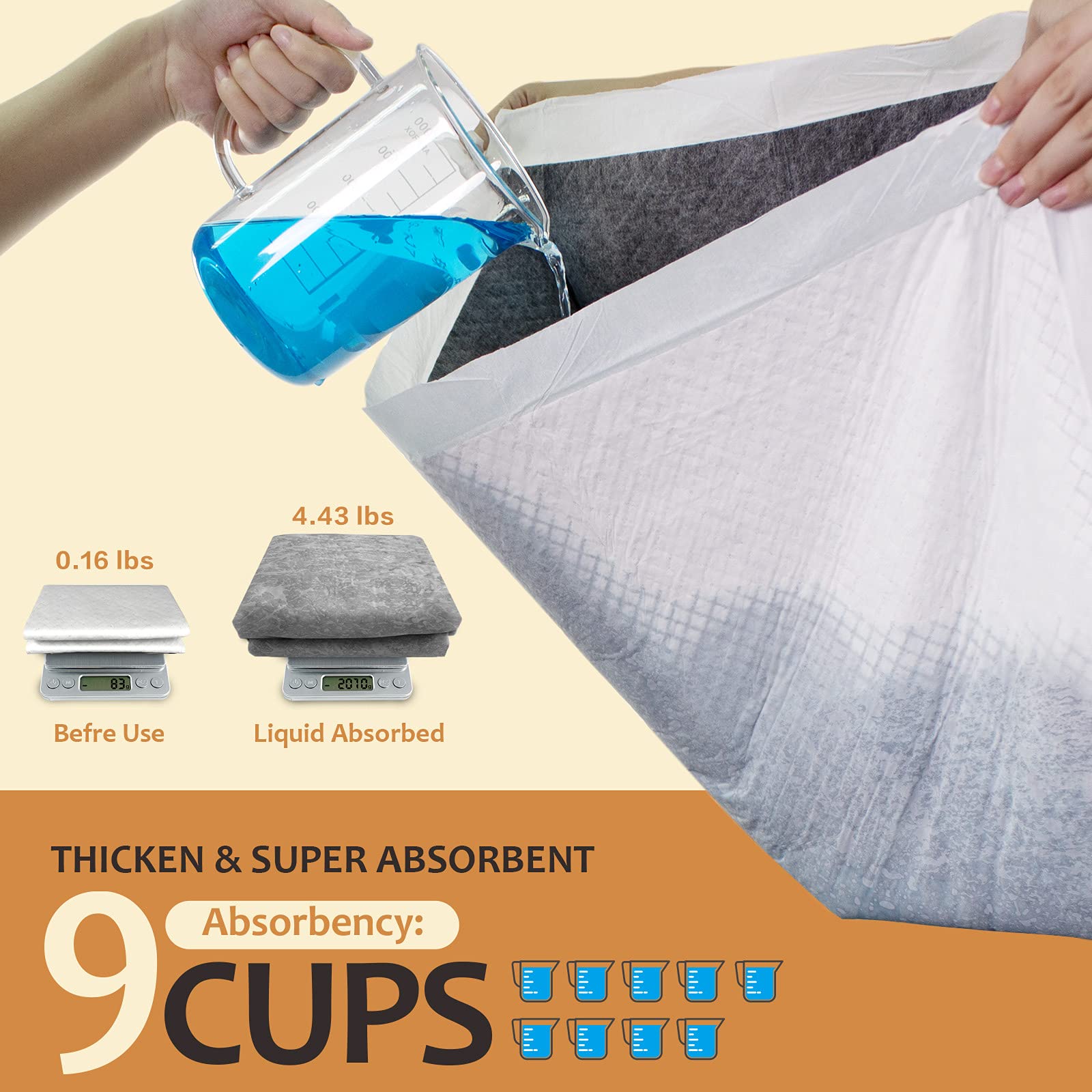 Hidoggyld Dog Pee Pads Extra Large 28' X 34', 30 Count, Charcoal Puppy Pads Xl, Potty Pet Training Pads With Adhesive Sticky Tape, Super Absorbent & Leak-Proof Disposable Pad For Doggies