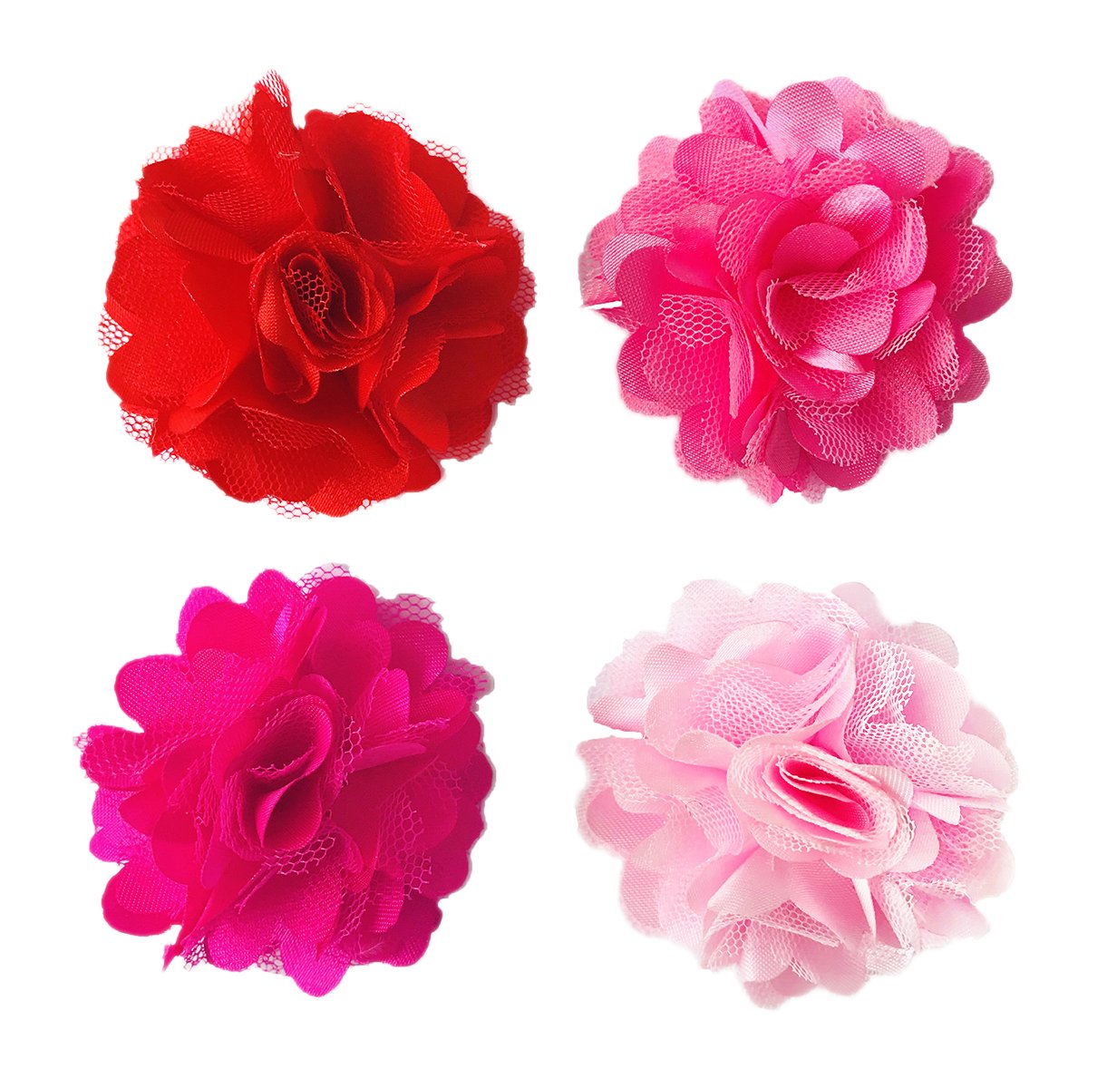 Pet Show 2' Valentines Small Dogs Flower Collar Accessories For Cat Puppies Rabbit Pigs Collars Bows Grooming Supplies Red Rose Hotpink Pink For Girls Pack Of 4