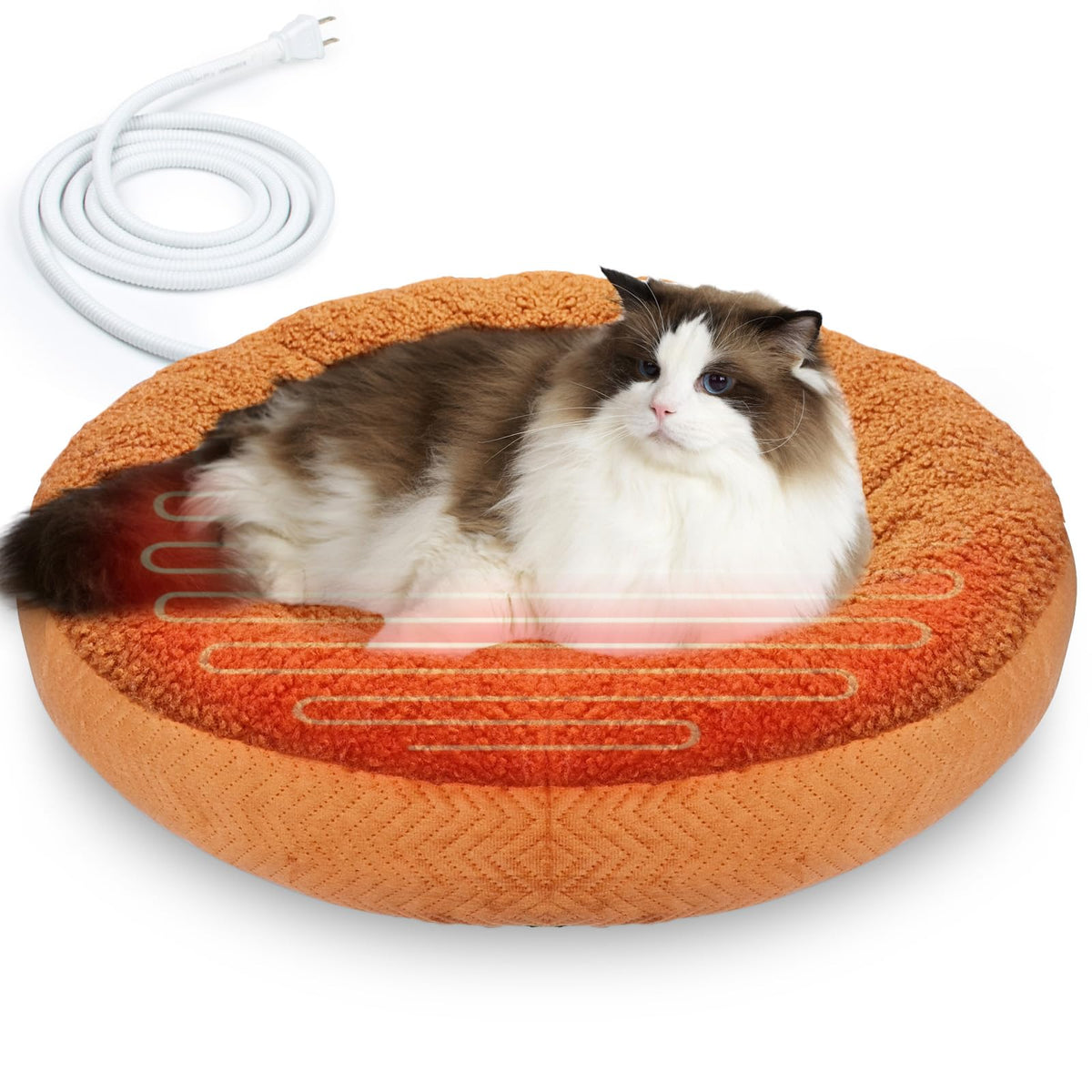 Aupetek Heated Cat Beds For Indoor Cats Warming Cat Beds Super Soft Machine Washable Thermo Kitty Electric Heating Bed 19 Inches