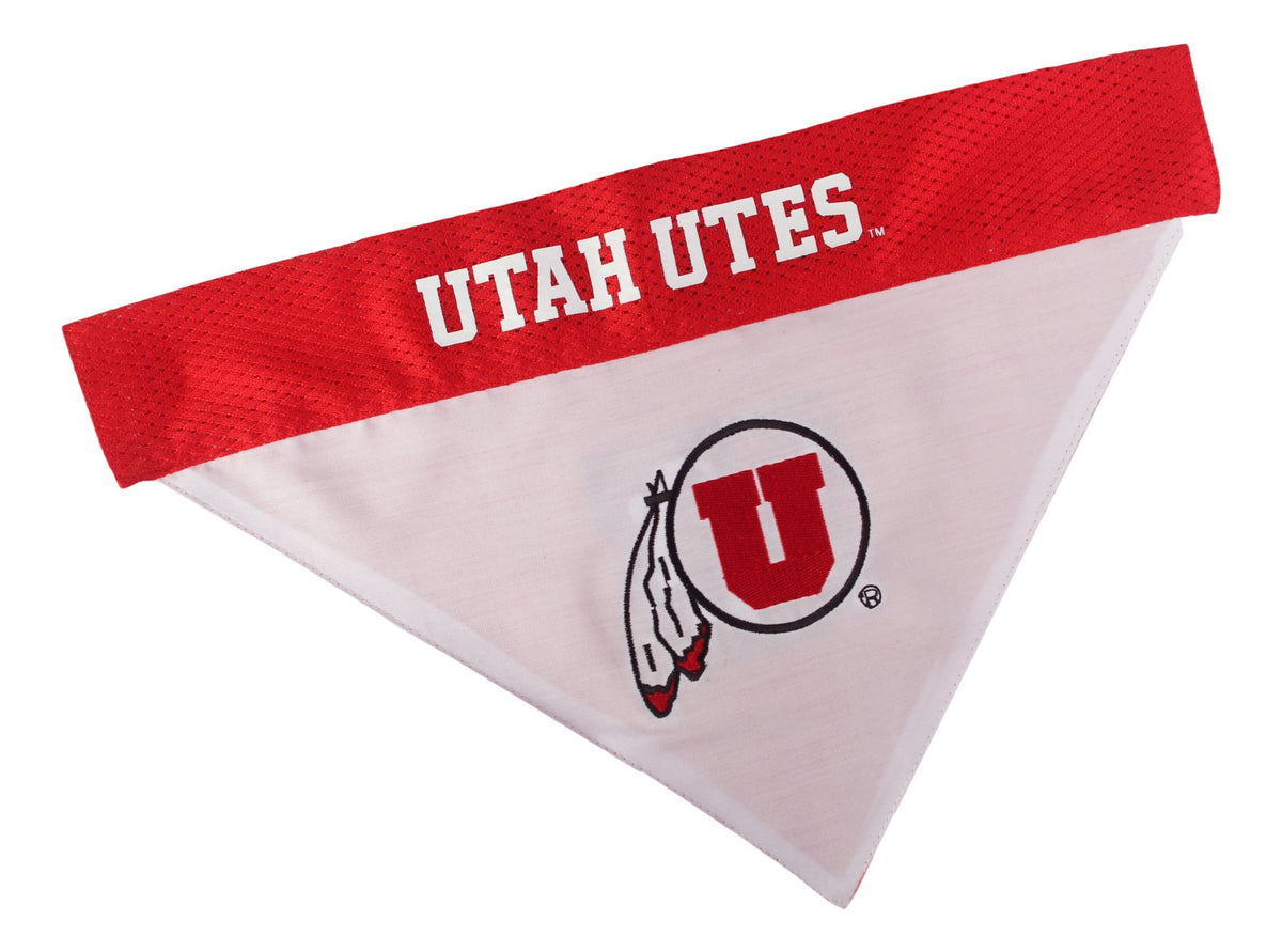Pets First Collegiate Pet Accessories, Reversible Bandana, Utah Utes, Small/Medium