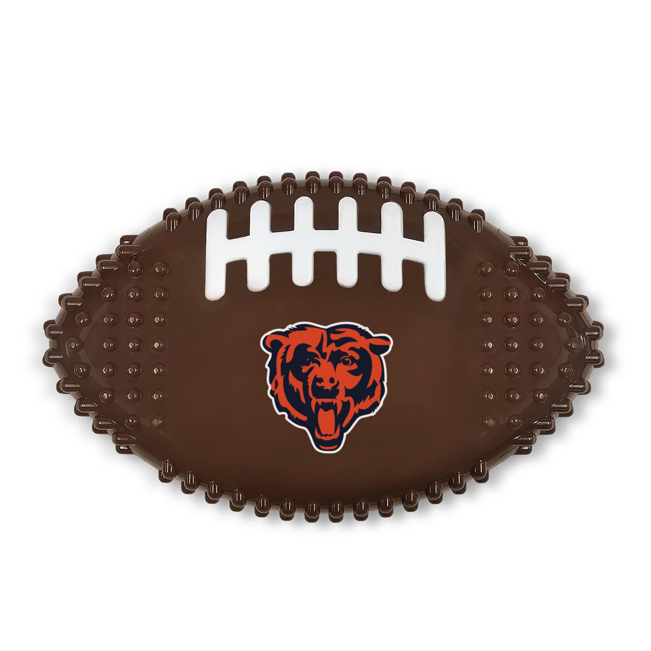 Nfl Chicago Bears Mega- Chew Hard Nylon Bacon-Flavored Dog Bone Football Chew Toy Interactive Tasty Fun Dog Chewy Toys Indestruc