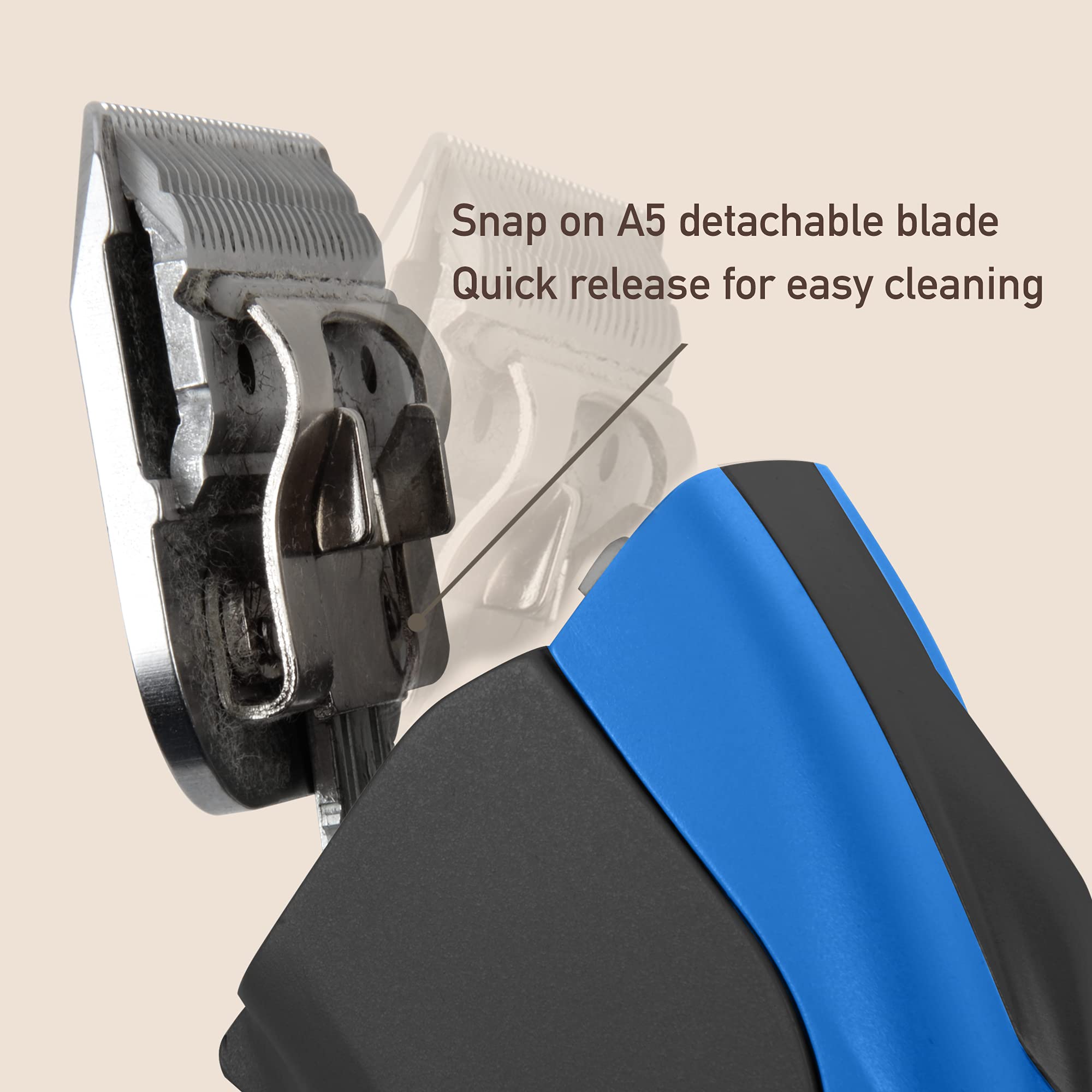 Furzone Detachable Blade - Size 5F Blade 1/4'', Made of Extra Durable Japanese Steel, Compatible with Most Andis, Oster, Wahl A5