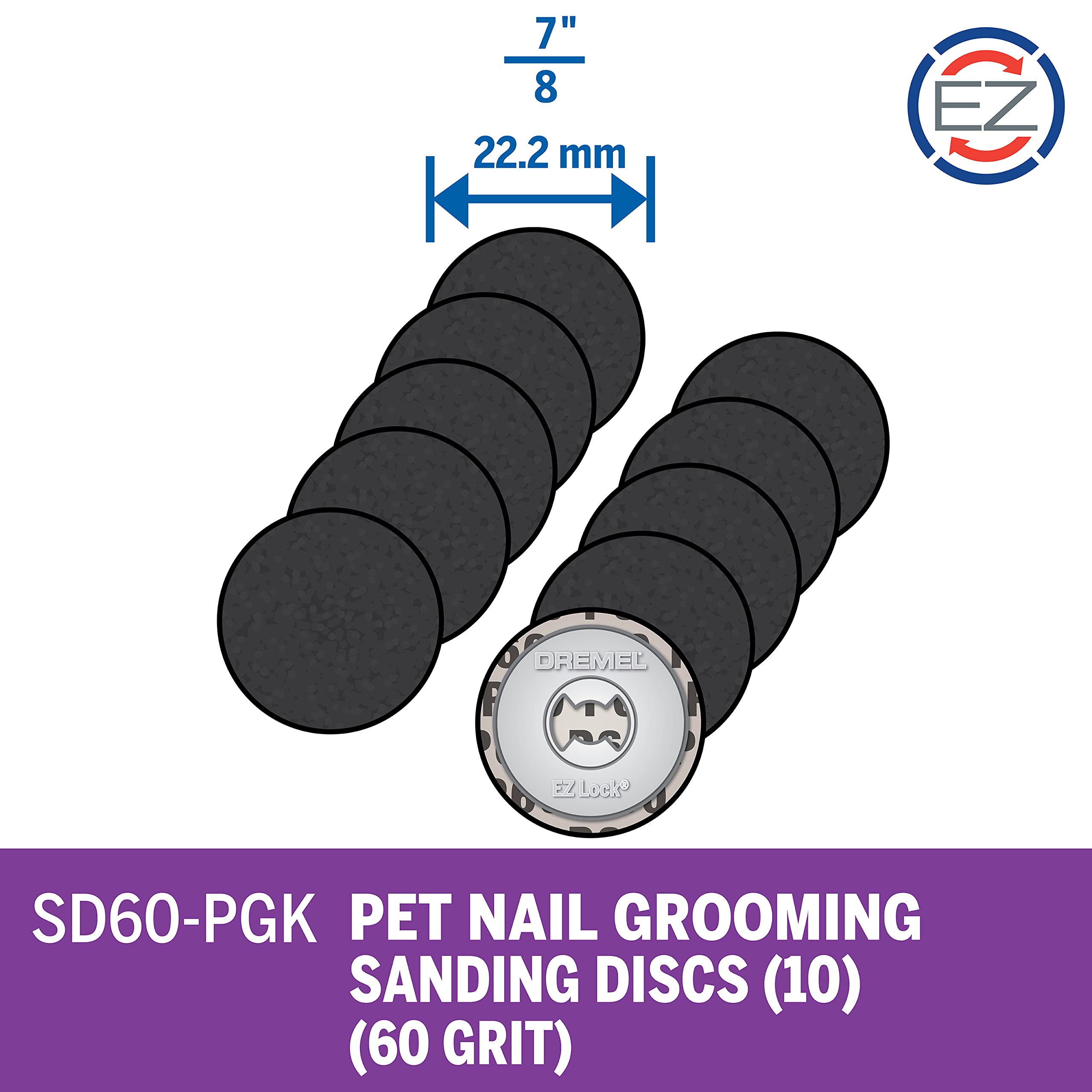 Dremel Sd60-Pgk Ez Lock Pet Nail Grooming Sanding Discs