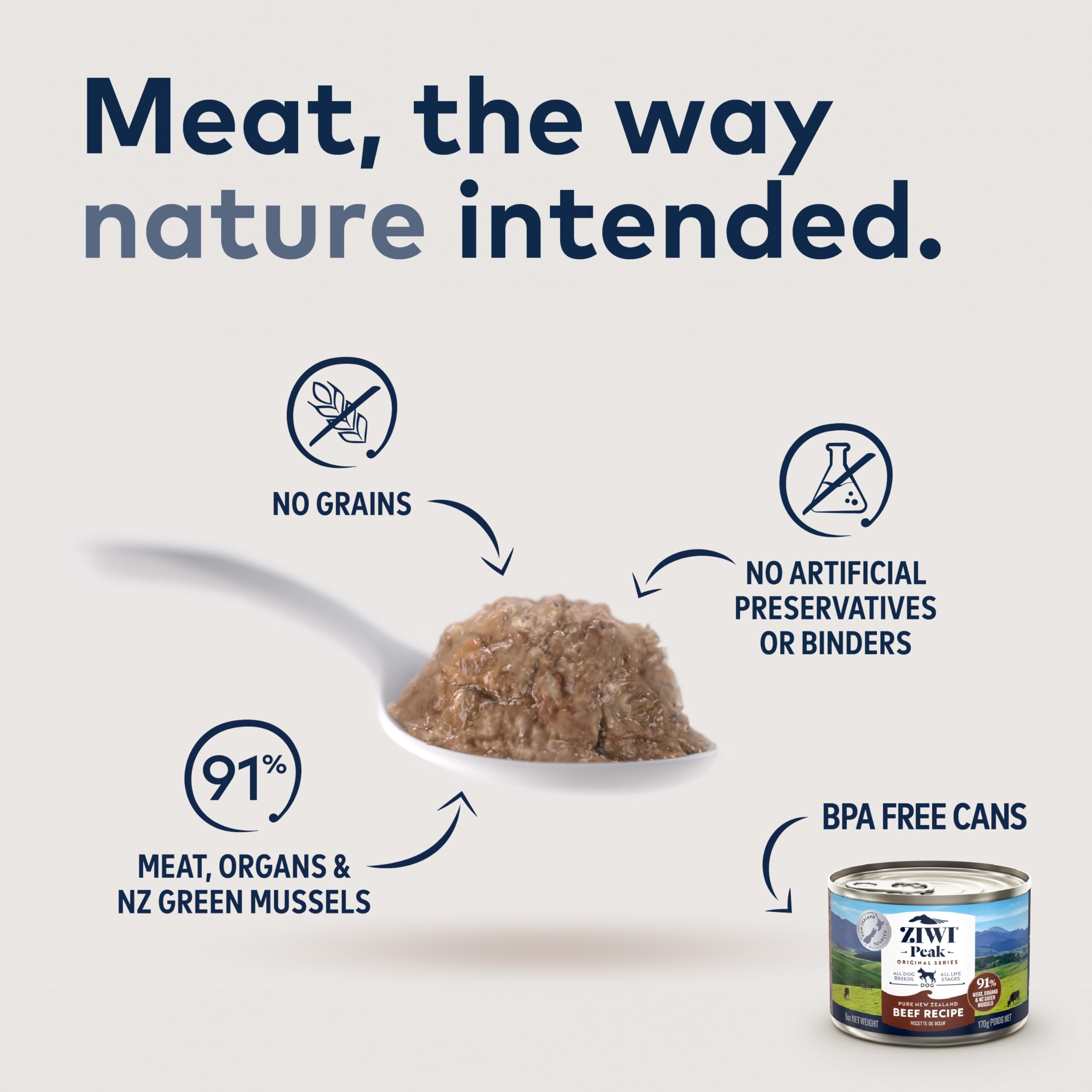 ZIWI Peak Canned Wet Dog Food - All Natural, High Protein, Grain Free, Limited Ingredient, with Superfoods (Beef, Case of 12, 13