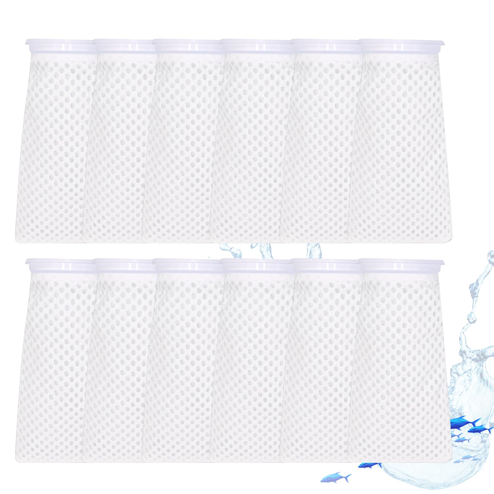 Xuanzikemao 12 Pack 4 Inch Filter Sock, 150 Micron, Ring Honeycomb Filter Socks, Filter Socks For Saltwater Aquarium,Freshwater 