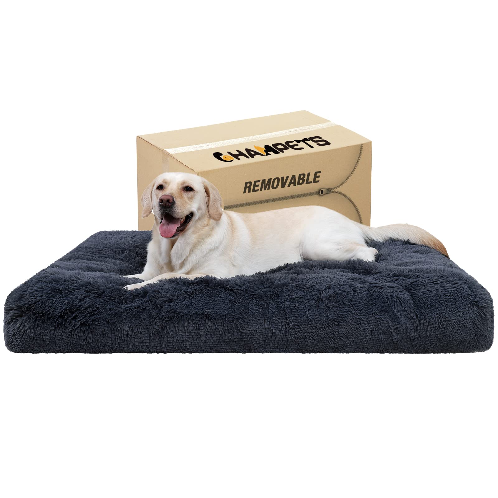 Champets Washable Dog Bed For Crate 41''X27'',Large Dog Bed For Small,Medium,Large,Extra Large Dog Cats Pet,Waterproof Dog Beds