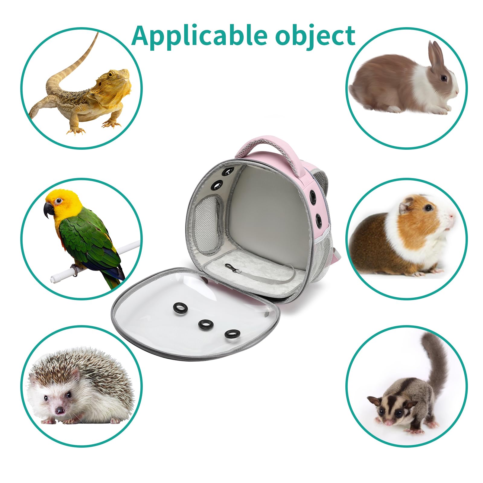 Ioview Portable Travel Pet Backpack Carrier Hamster Bag Guinea Pig Bird Small Dog Cat Backpack Turtle Carrier Rabbit Cage Rabbit