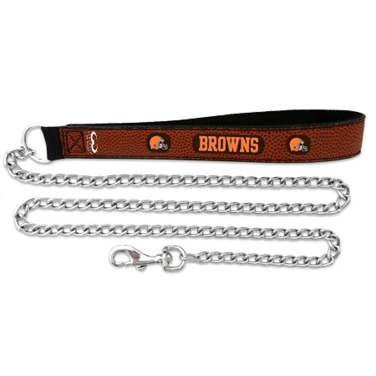 NFL Cleveland Browns Football Leather 3.5mm Chain Leash, Large