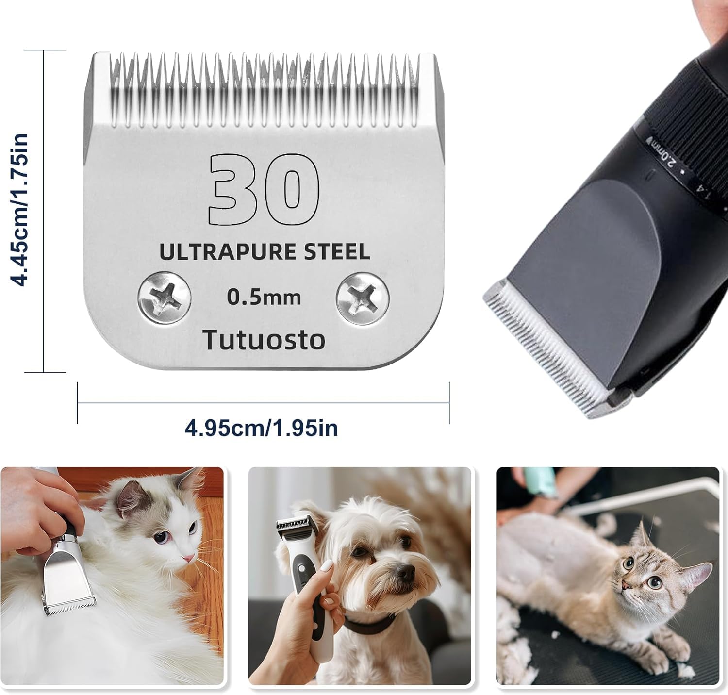 Tutuosto Clipper Blades Pet Grooming Clipper Replacement Blades Detachable Blade Compatible With Andis/Wahl/Oster Dog Clippers (