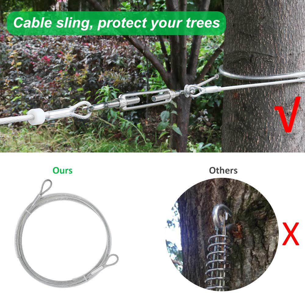 Xiaz Dog Tie Out Cable, 100Ft Dog Trolley Runner Cable For Dogs Up To 250Lbs, Dog Lead For Yard, Camping, Outdoor, With 8 Ft Nyl