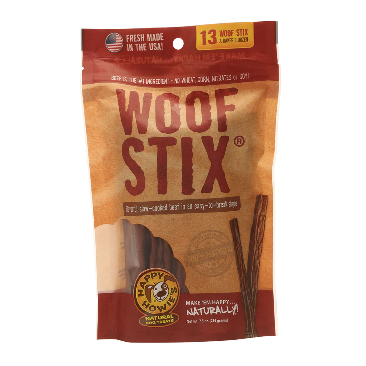 The New Title Should Display As: Happy Howie'S Natural Dog Treats - Healthy Dog Treats & Training Tool, Made With Real Beef & Natural Ingredients, Chewy & Soft Dog Treat- Beef Woof Stix