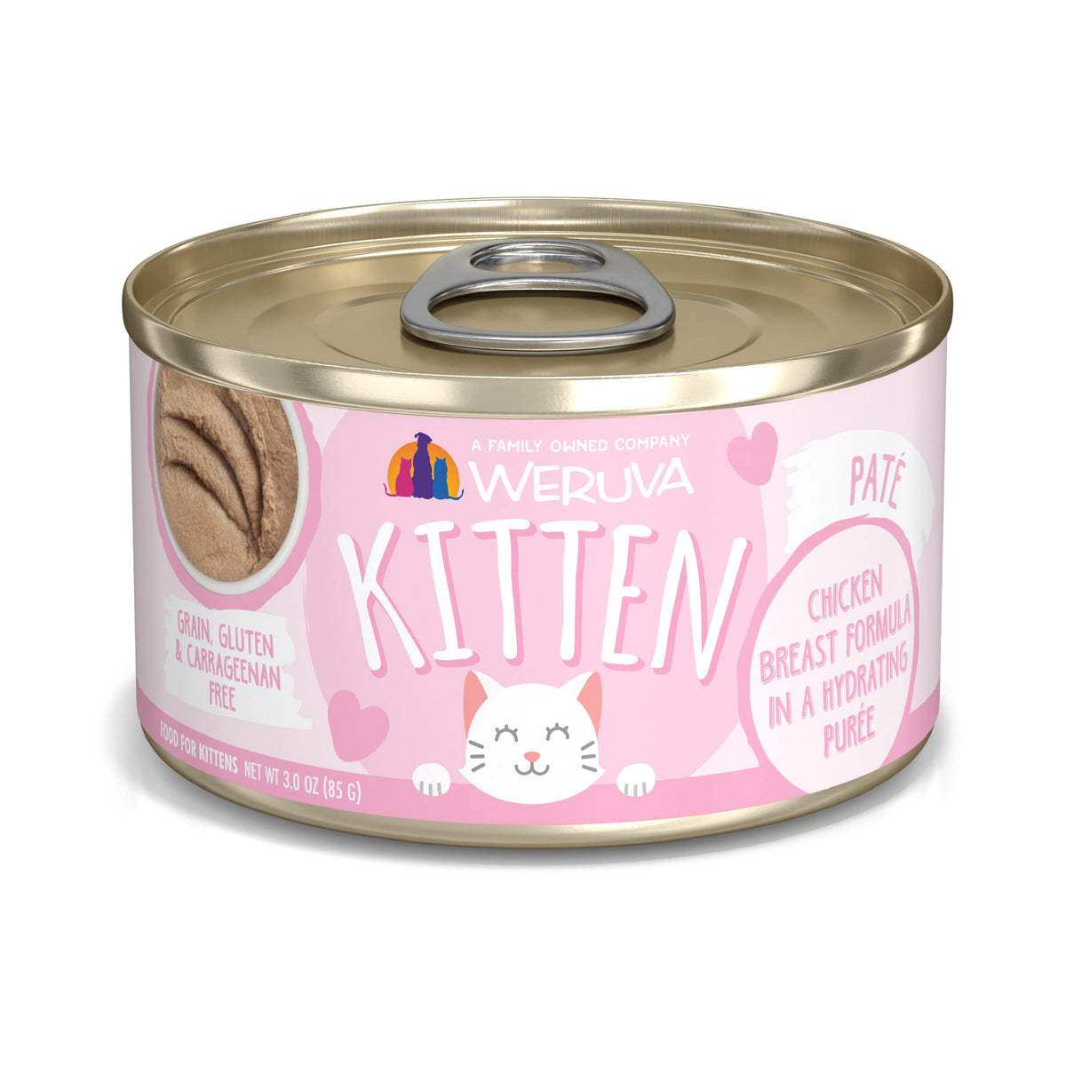 Weruva Kitten, Chicken Breast Formula In A Hydrating Purée, 3Oz Can (Pack Of 12)