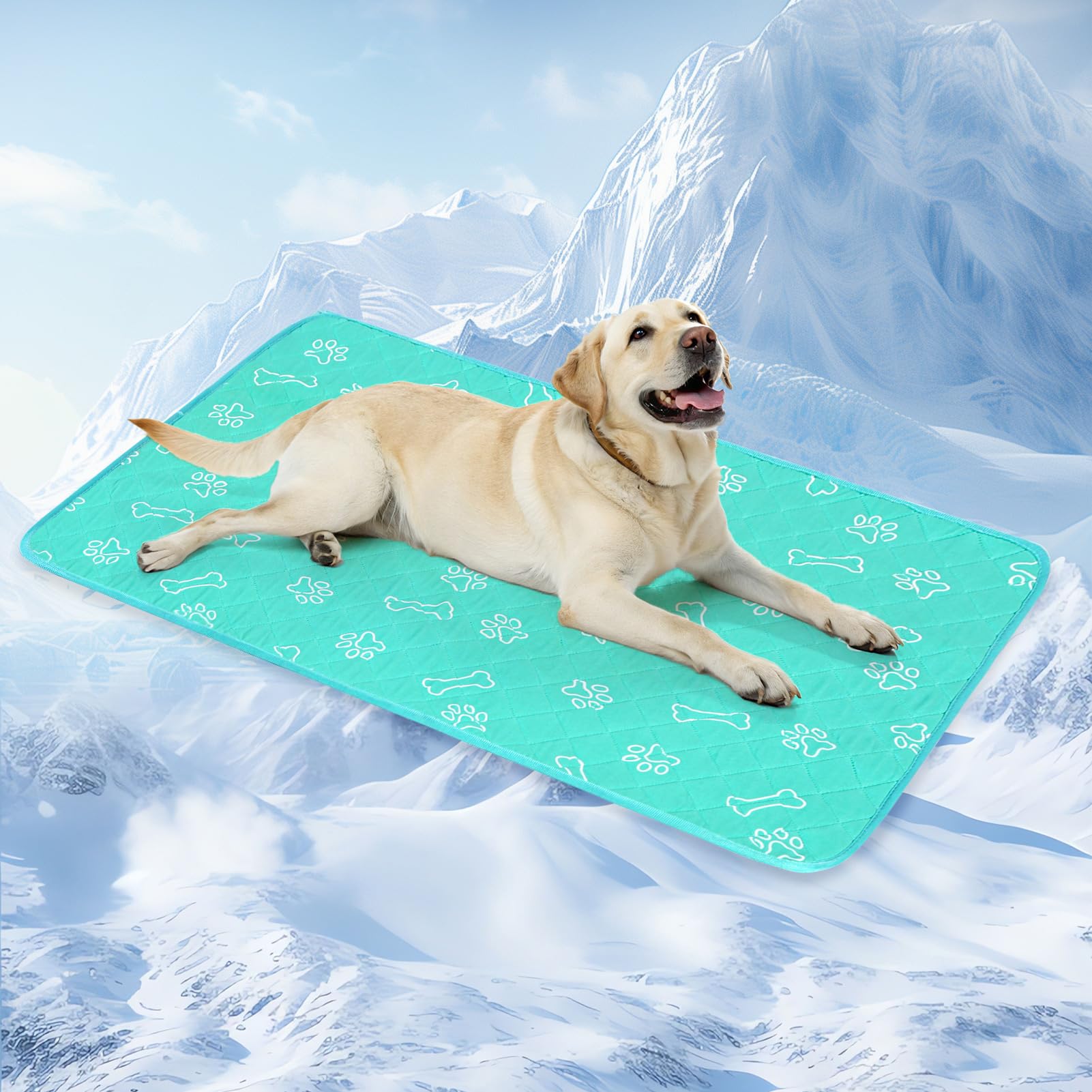 Beautyzoo Upgraded Dog Self Cooling Mat Ice Silk Chill Pads For Small Medium Large Dogs Summer Reusable Pet Training Pad Absorbent Non Slip Mat For Kennels, Crates & Beds,X Large 28In X 47In