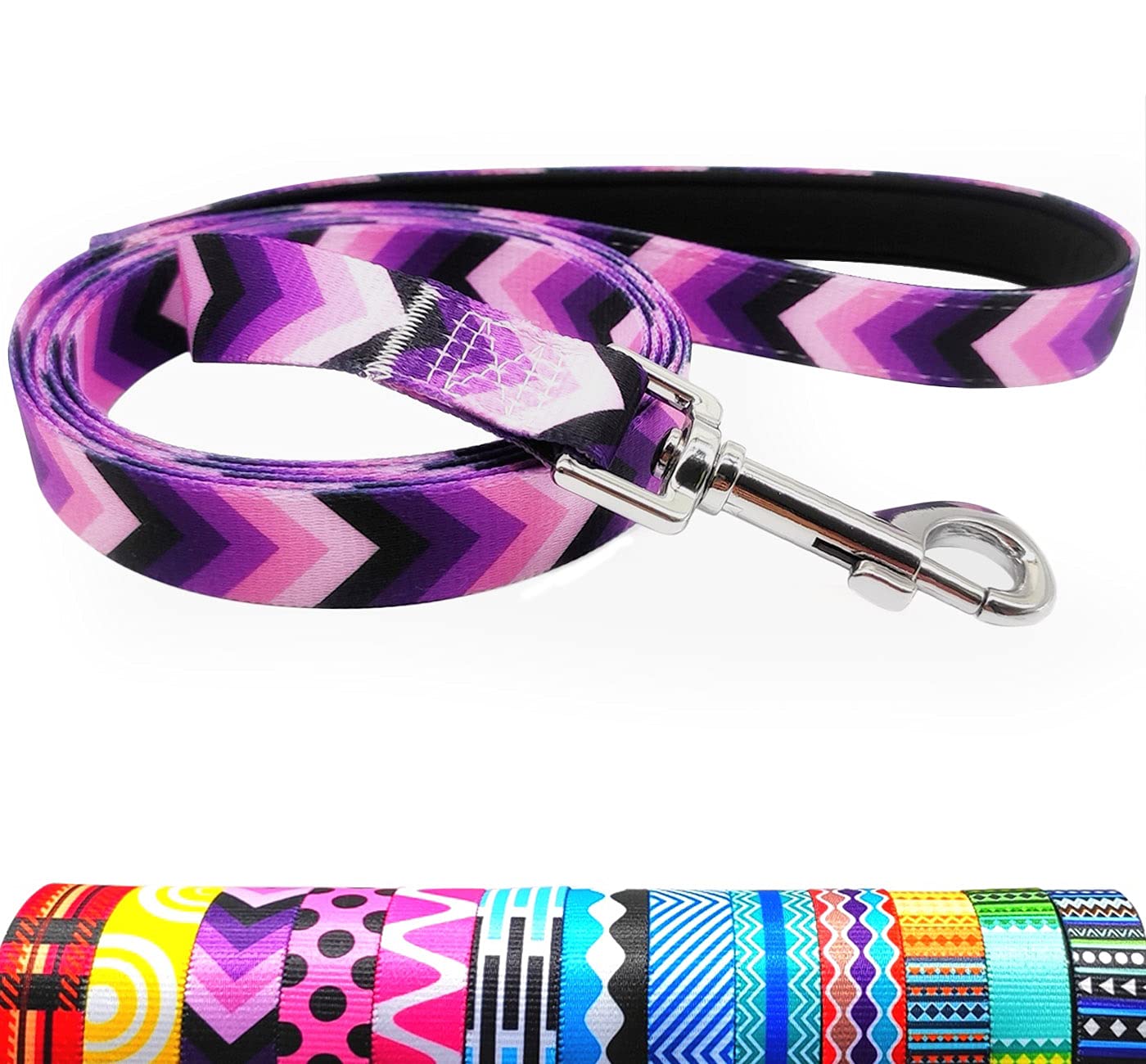 Maypaw 6Ft Nylon Dog Leash Printing Floral Pattern Colorful Pet Leash For Puppy Small Medium Large Dogs