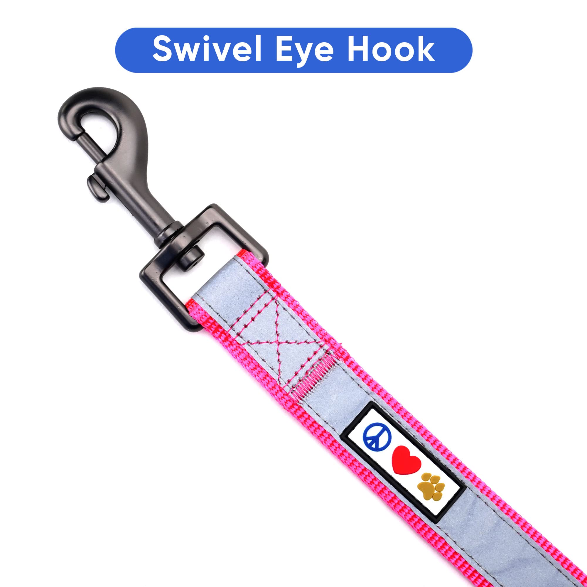 Pawtitas 6 Ft Padded Dog Leash With Comfortable Neoprene Padding Handle - Pink Lead | Small Reflective Dog Leash With Highly Reflective Band Perfect For Extra Small And Small Dogs And Puppies.