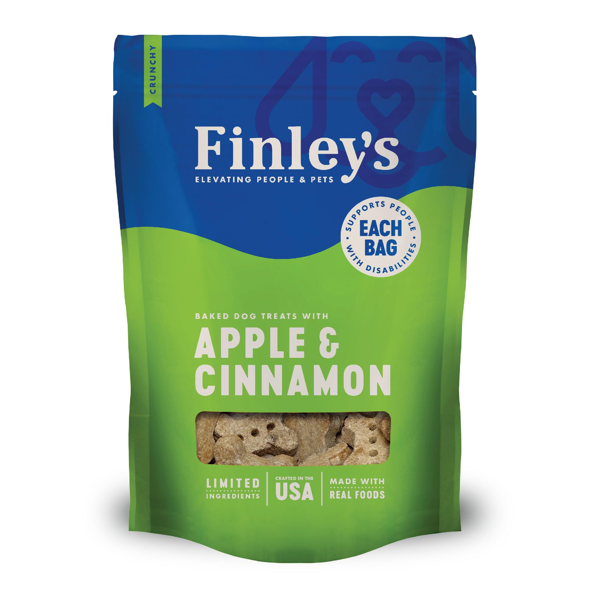 Finleys Apple Cinnamon Dog Biscuits Treats for Dogs Made in USA | Natural Apple Cinnamon Dog Treat | Wheat Free Dog Treats | He