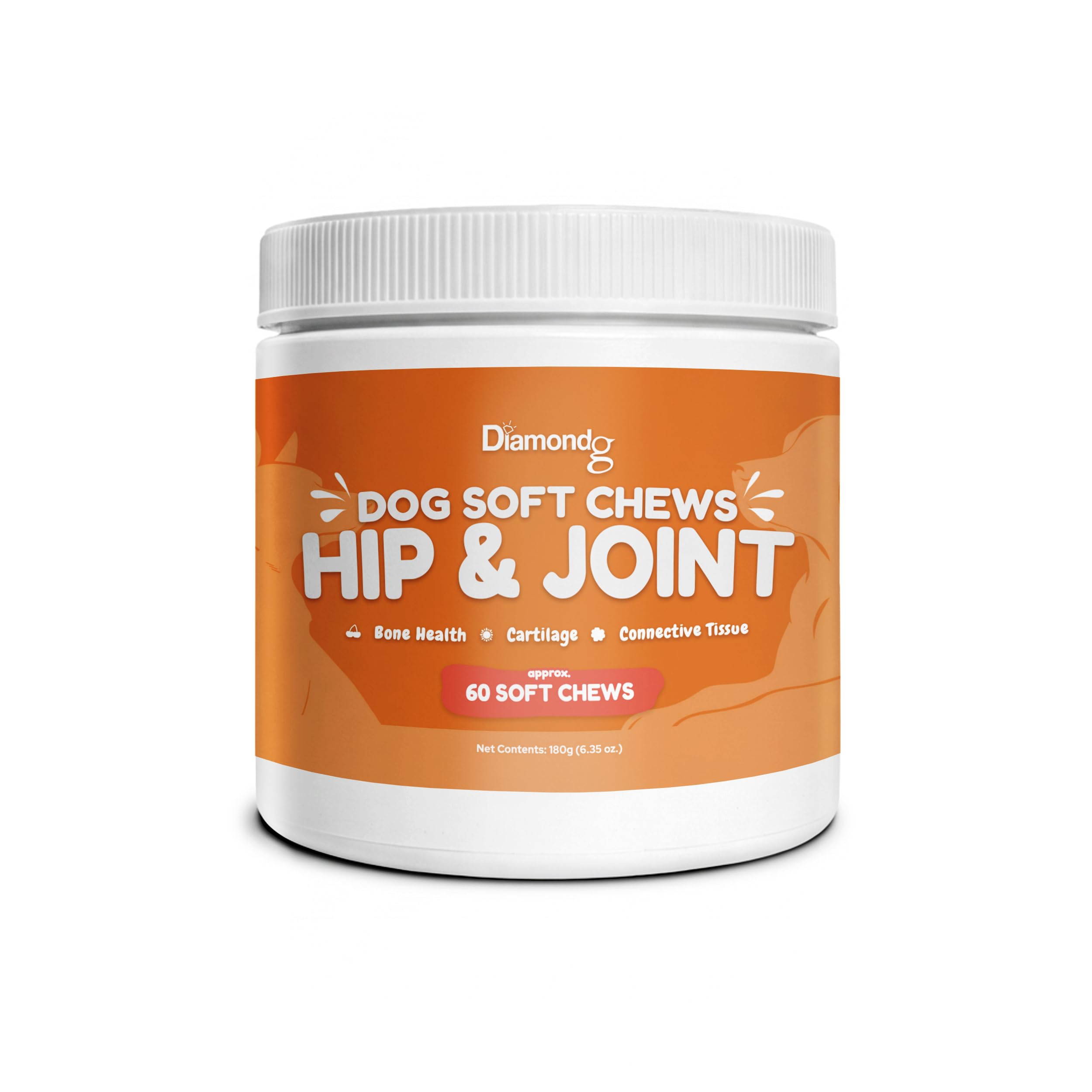 Diamondg Joint & Hip Supplement for Dogs for Large and Small Breed, 60ct - Dog Soft Chews with Glucosamine, Chondroitin, MSM, an