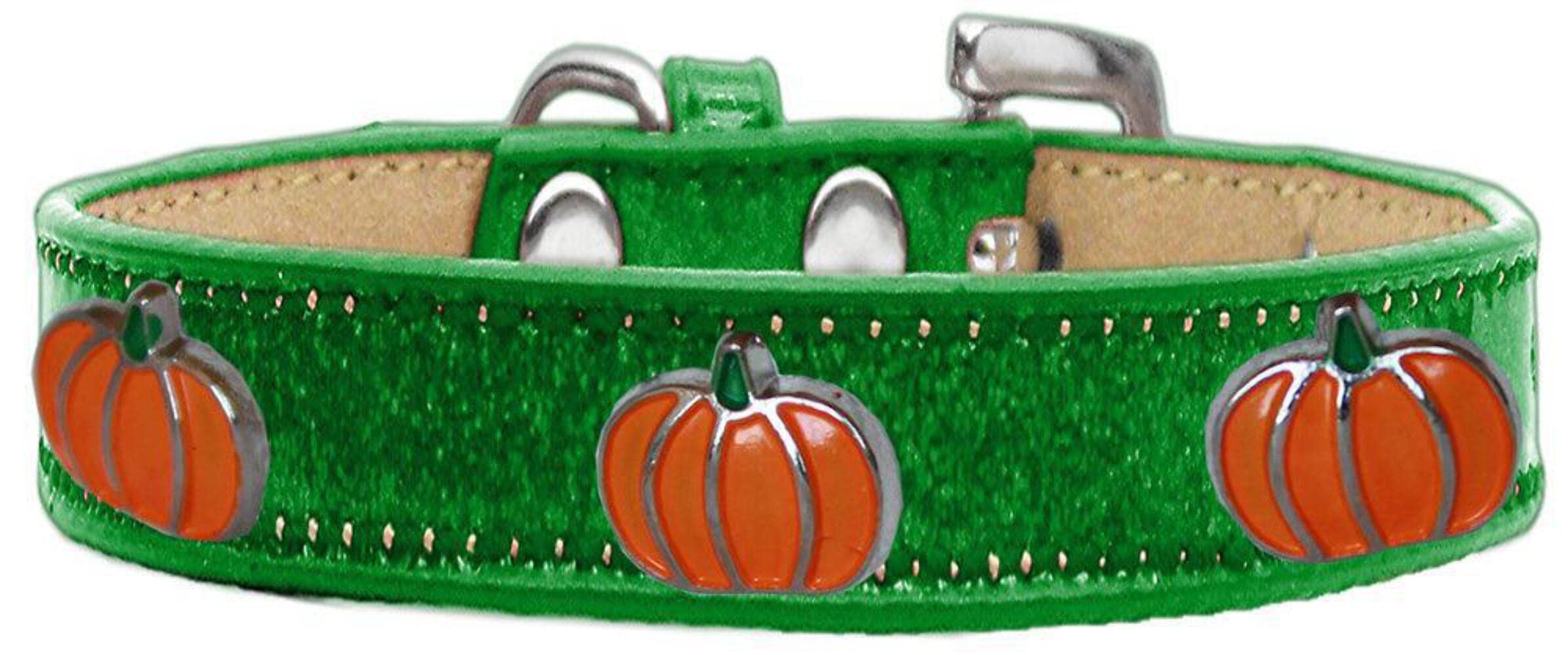 Mirage Pet Products 633-26 EG16 Pumpkin Widget Ice Cream Dog Collar, Size 16, Emerald Green
