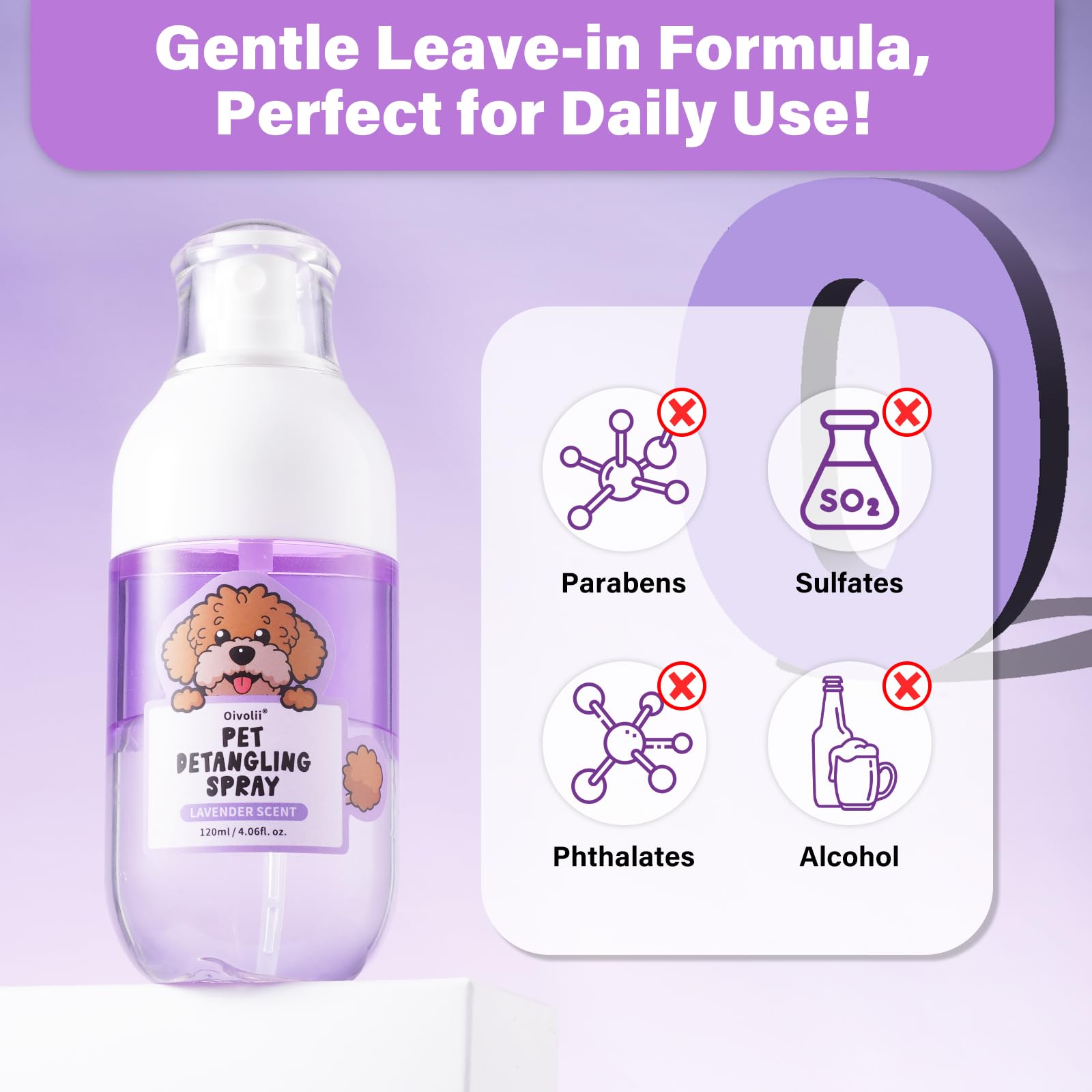 Dog Detangler Spray Dematting, Natural Dog Leave In Conditioner Spray For Grooming And Dogs Mat Removal,Perfect For Doodles & Al